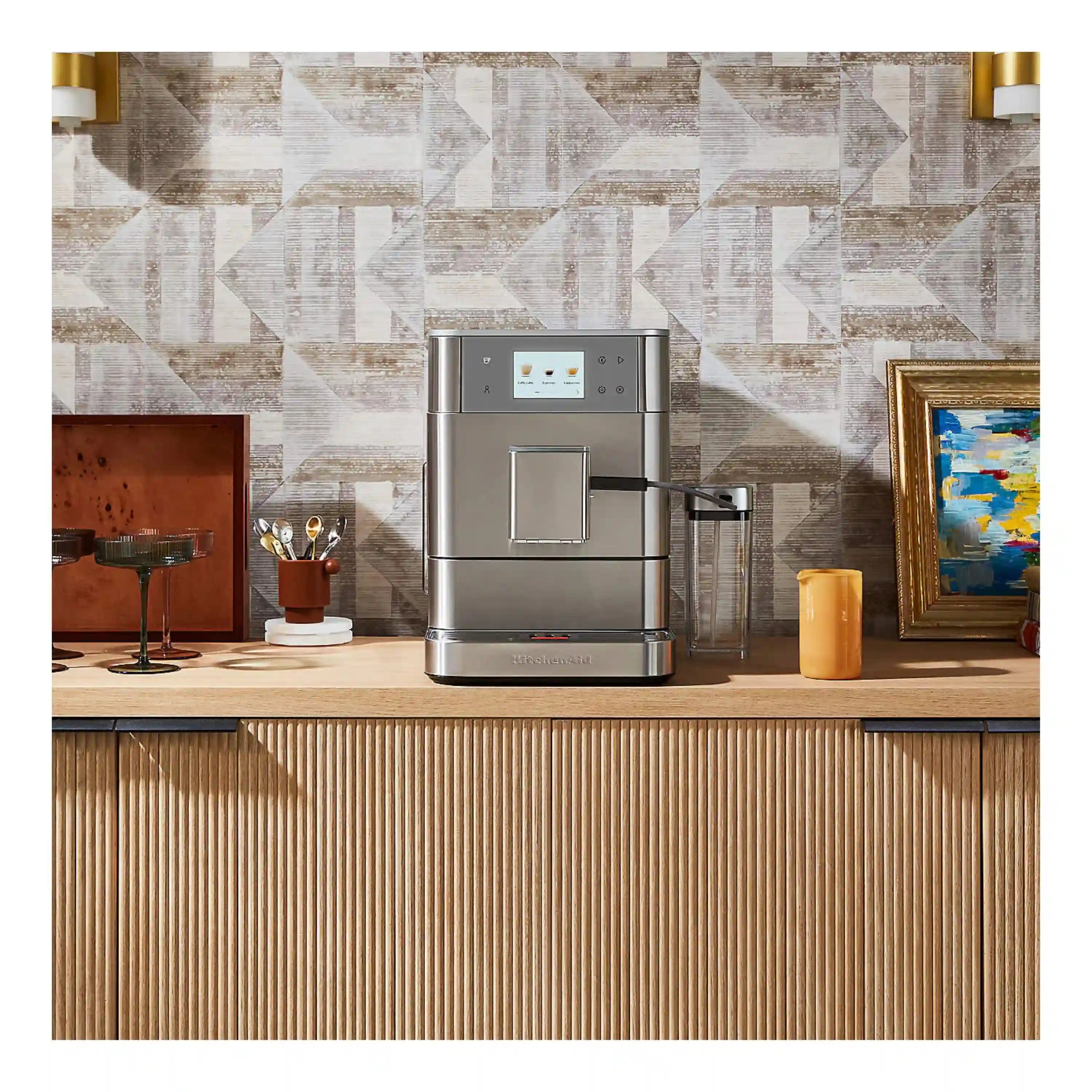 KitchenAid Fully Automatic Espresso Machine KF7 with Milk Container in Stainless Steel (KES8557SX) - Image 2
