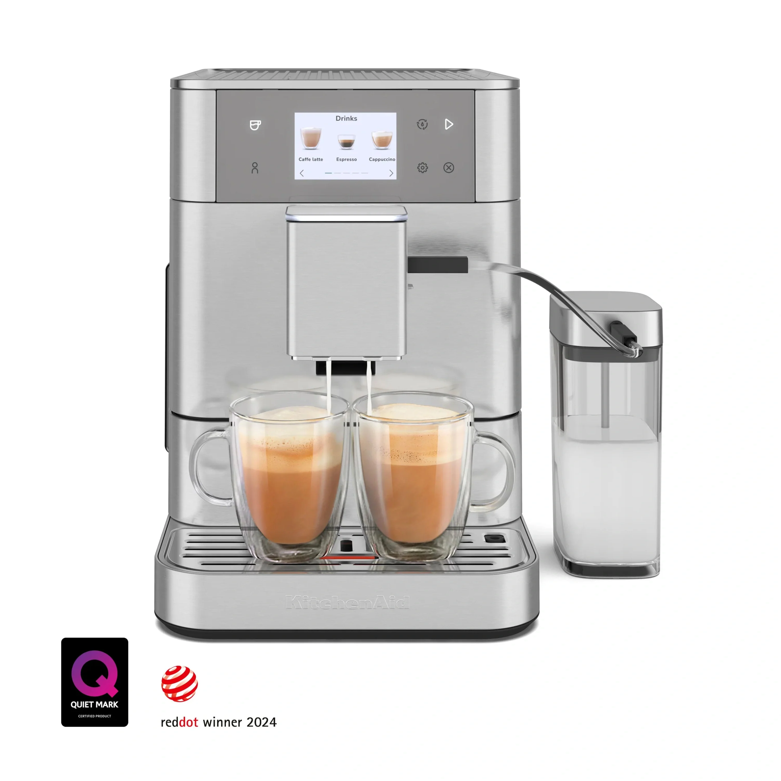 KitchenAid Fully Automatic Espresso Machine KF7 with Milk Container in Stainless Steel (KES8557SX) - Image 4
