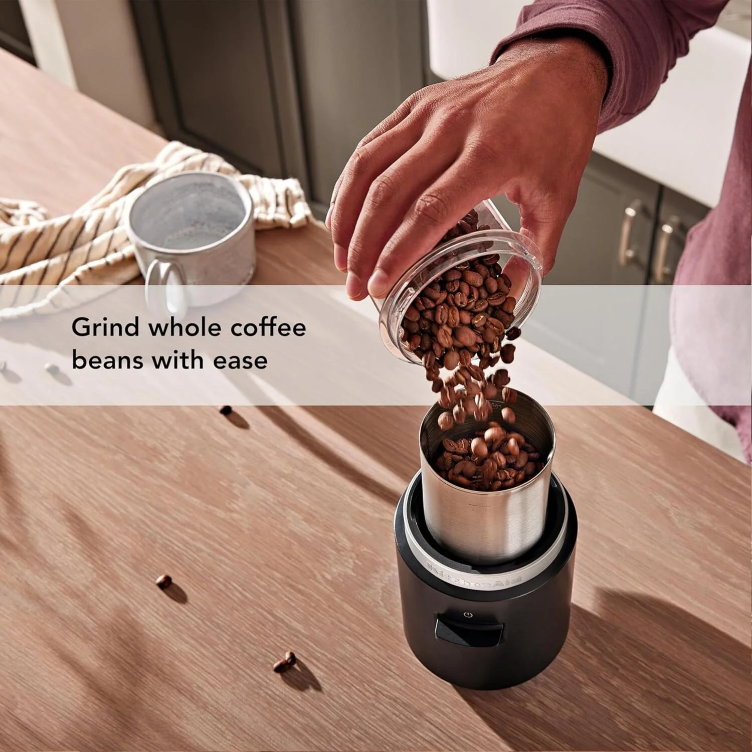 KitchenAid Go™ Cordless Blade Coffee Grinder in Black Matte - Battery Sold Separately (KBGR100BM) - Image 3