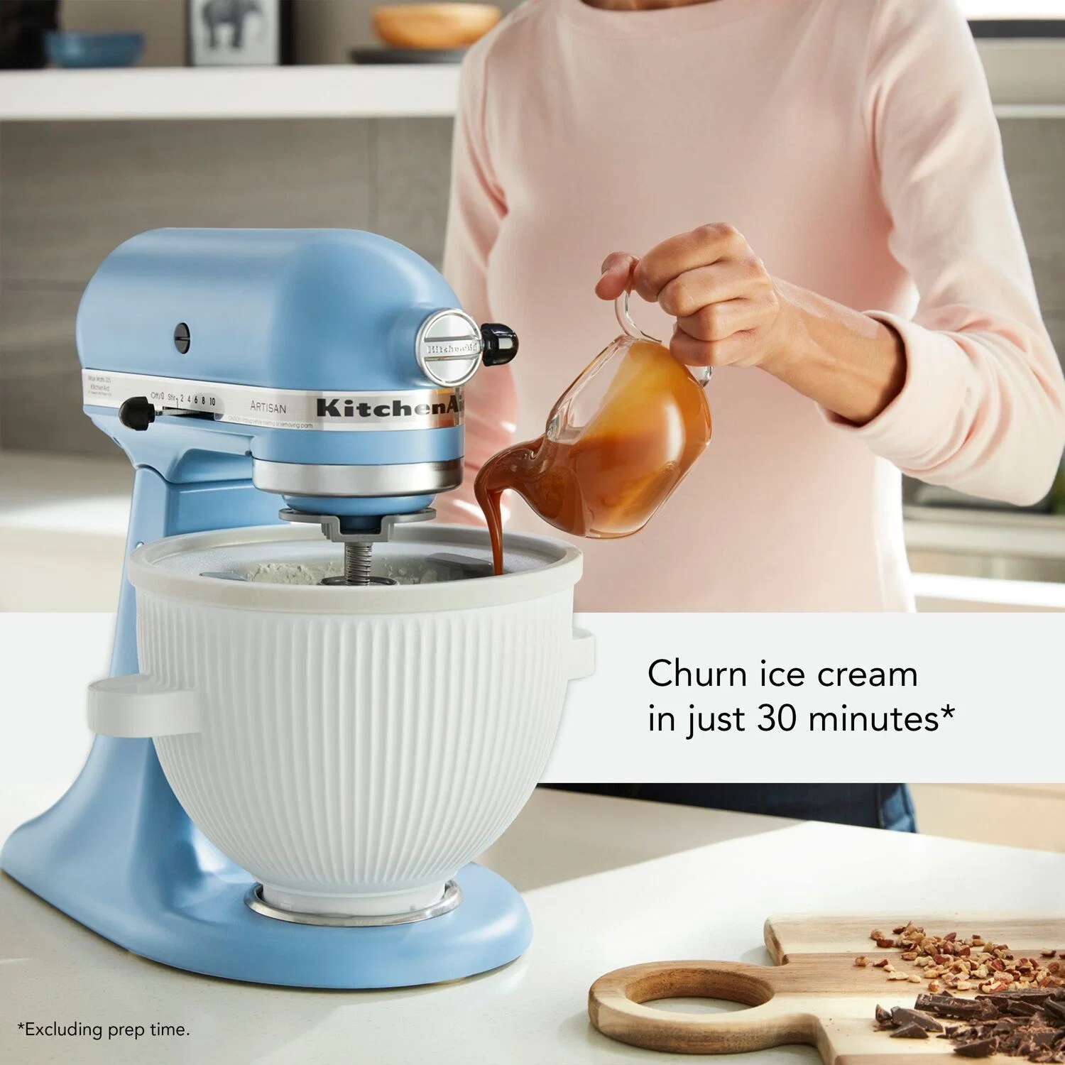 KitchenAid Ice Cream Maker Attachment for Stand Mixer in White (KSMICM) - Image 3
