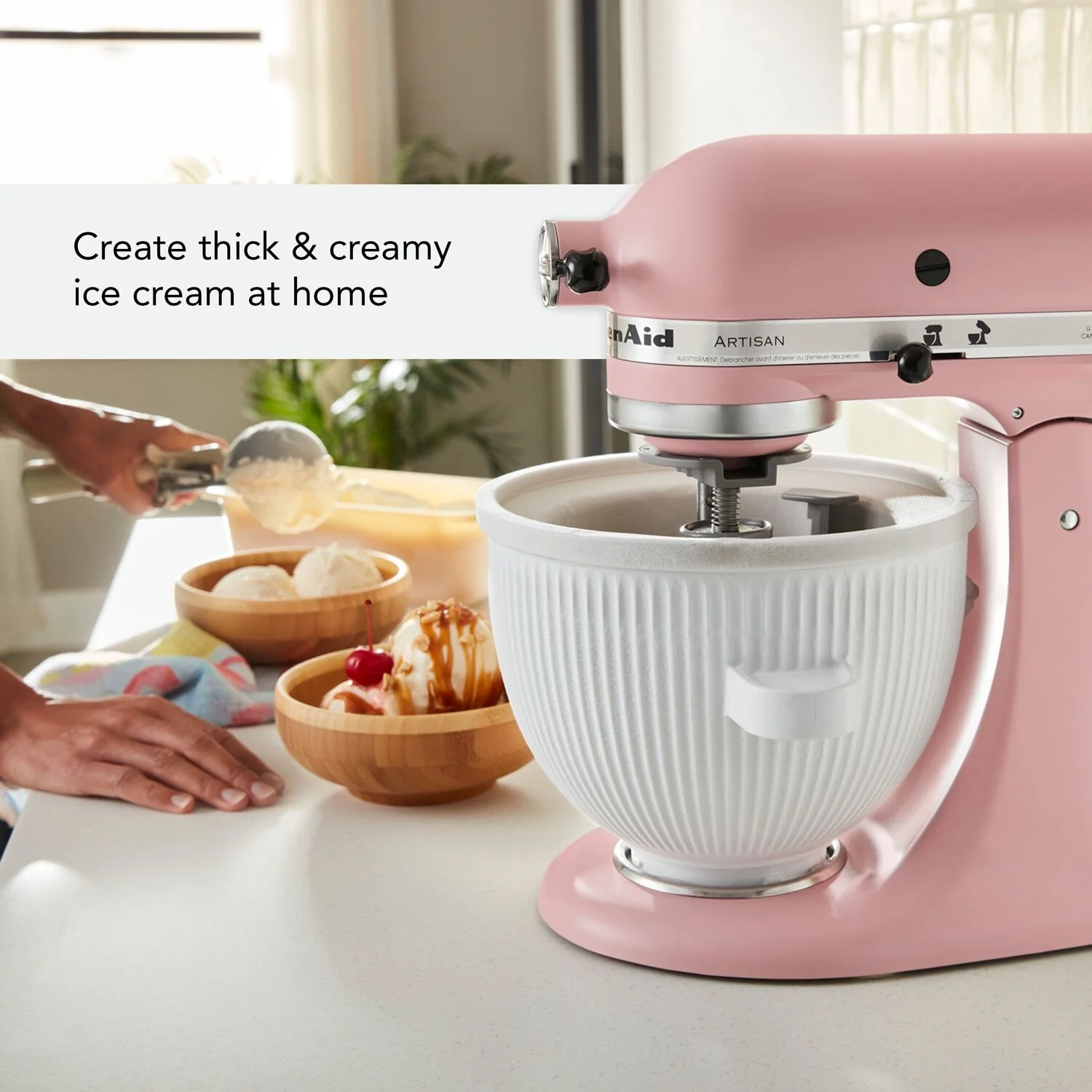 KitchenAid Ice Cream Maker Attachment for Stand Mixer in White (KSMICM) - Image 5