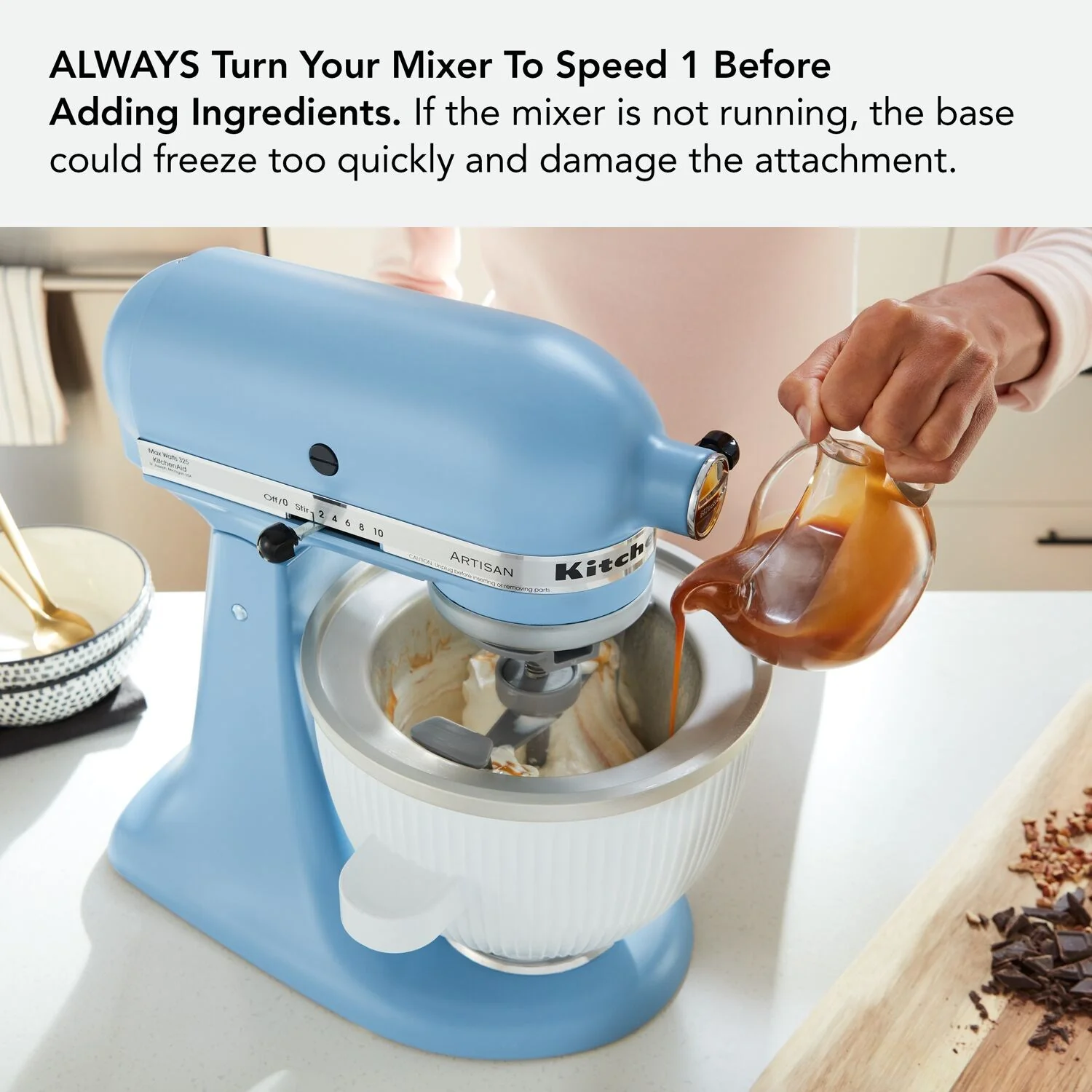 KitchenAid Ice Cream Maker Attachment for Stand Mixer in White (KSMICM) - Image 9