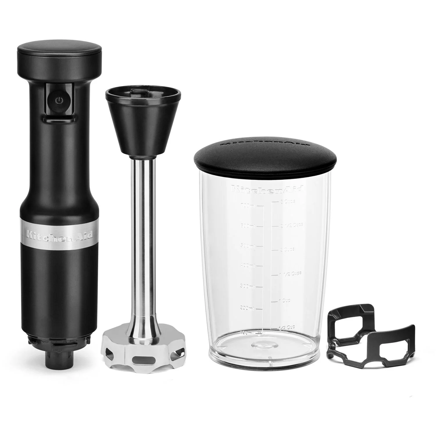 KitchenAid Immersion Blender Corded Variable Speed Trigger, Blending Jar with Lid in Black Matte (KHBV53BM) - Image 4