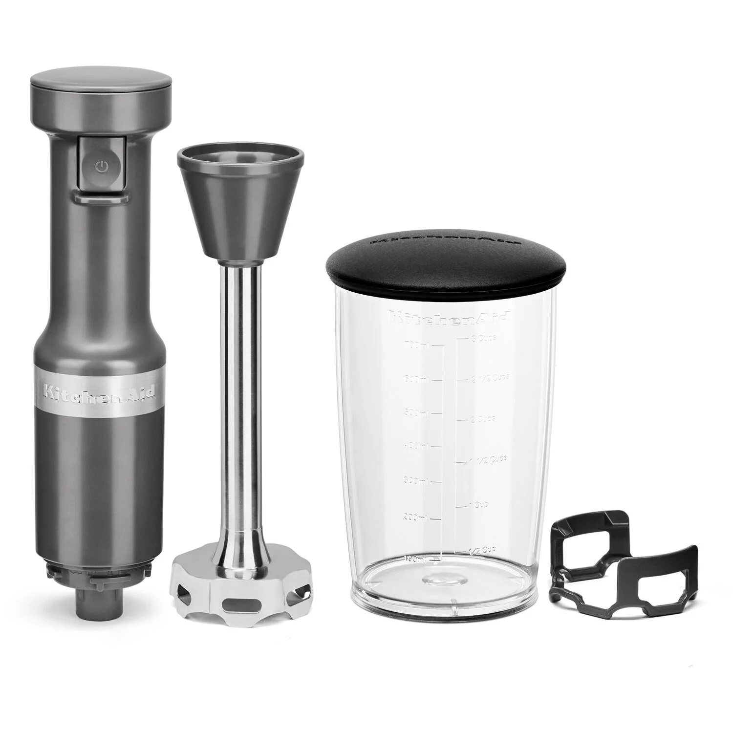 KitchenAid Immersion Blender Corded Variable Speed Trigger, Blending Jar with Lid in Charcoal Grey (KHBV53DG) - Image 4