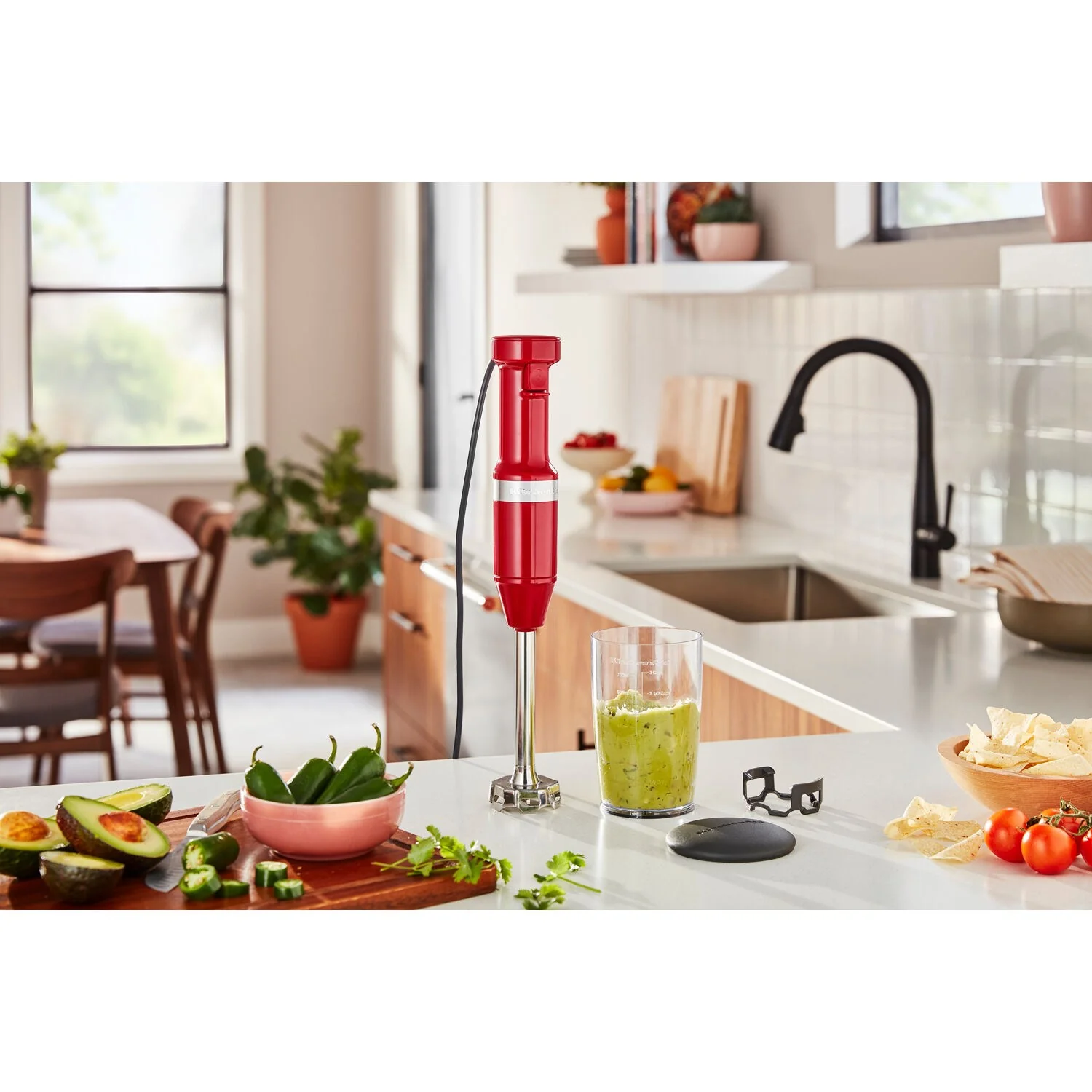 KitchenAid Immersion Blender Corded Variable Speed Trigger, Blending Jar with Lid in Empire Red (KHBV53ER) - Image 2