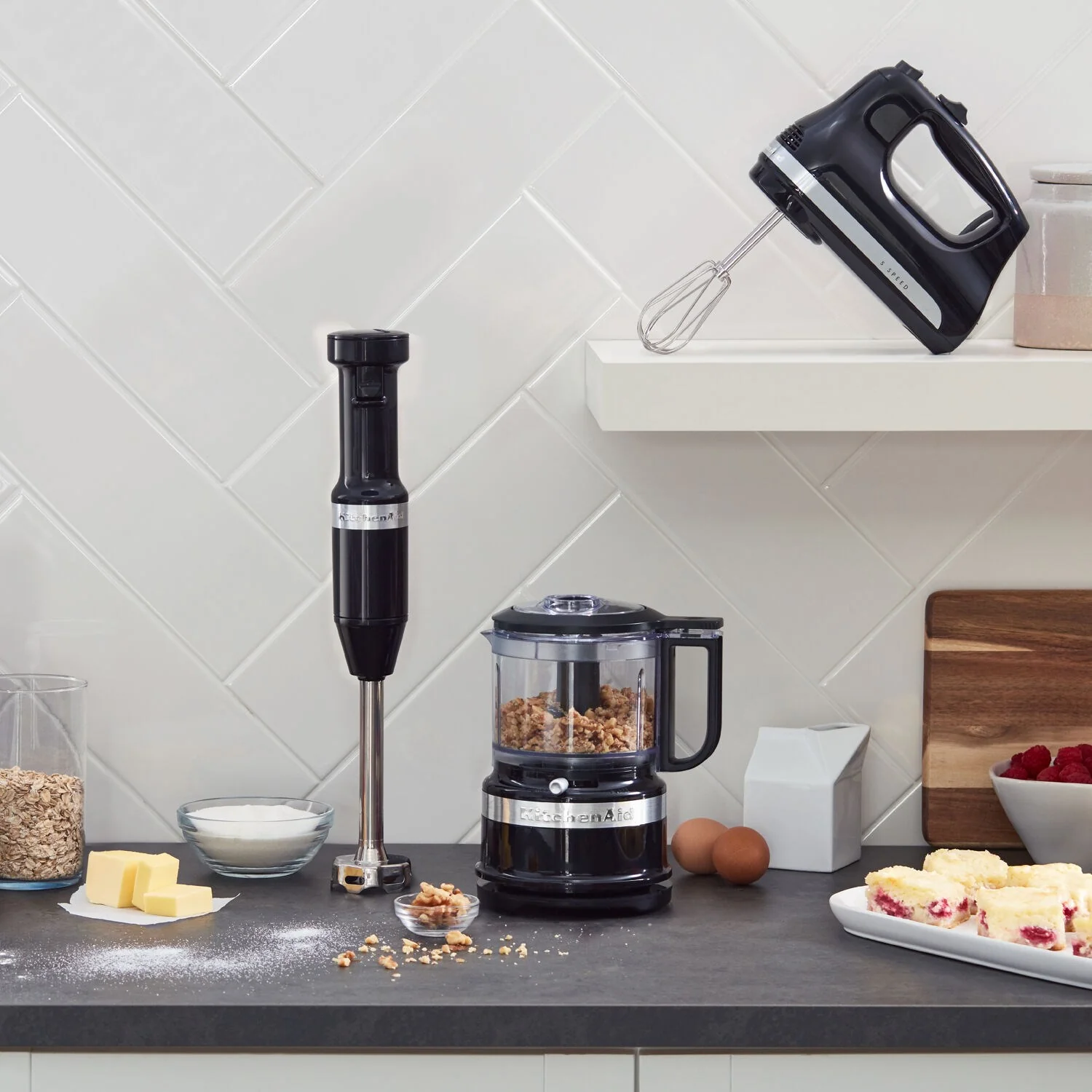 KitchenAid Immersion Blender Corded Variable Speed Trigger, Blending Jar with Lid in Onyx Black (KHBV53OB) - Image 4