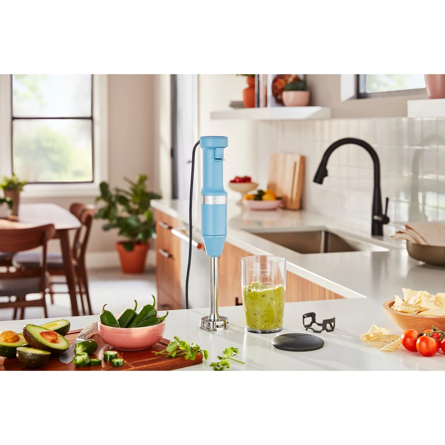 KitchenAid Immersion Blender Corded Variable Speed Trigger, Blending Jar with Lid in Blue Velvet (KHBV53VB) - Image 2