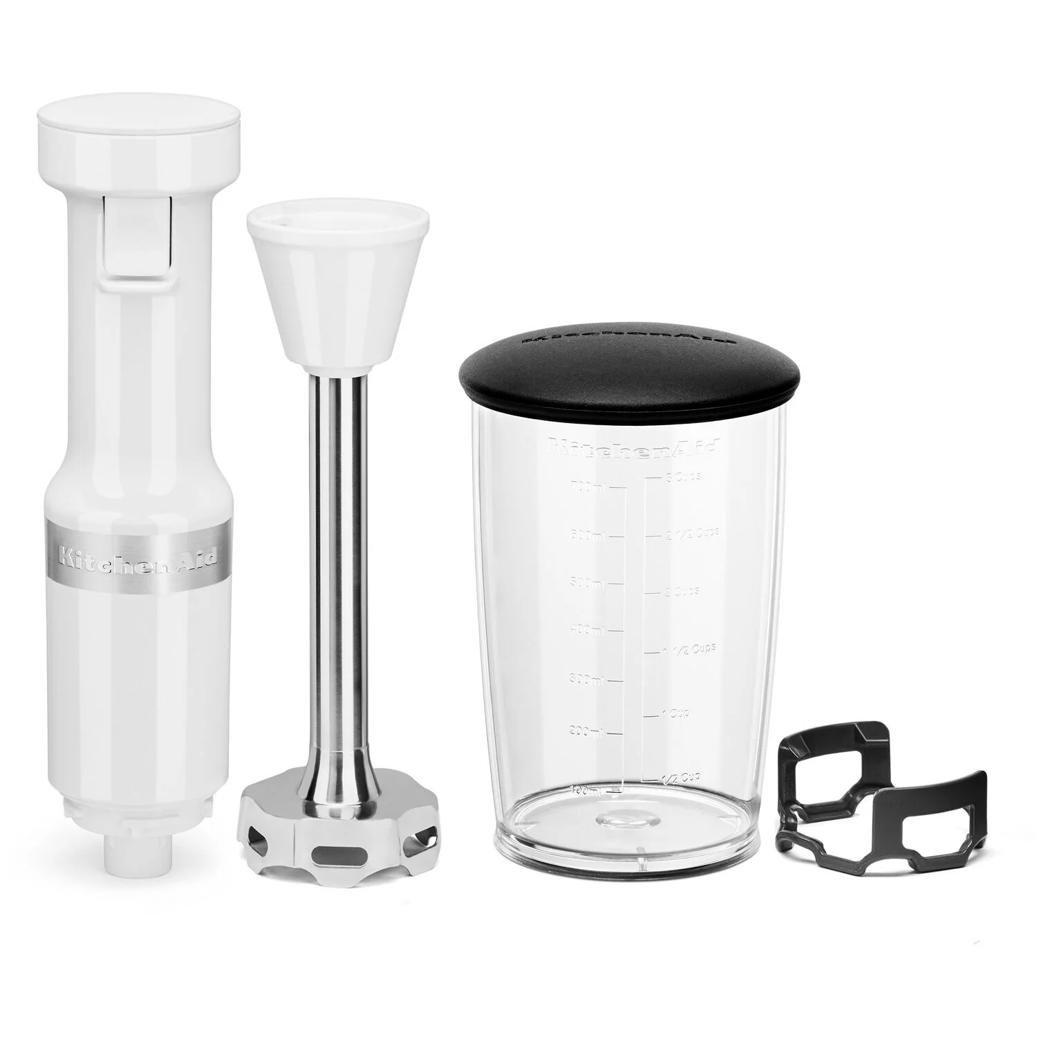 KitchenAid Immersion Blender Corded Variable Speed Trigger, Blending Jar with Lid in White (KHBV53WH) - Image 6