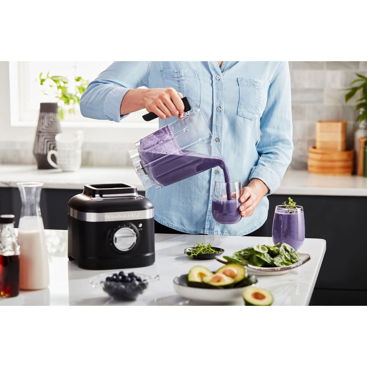 KitchenAid K400 Blender 1.5HP, 56oz. BPA free Jar in Black Matte (KSB4028BM) - Image 3
