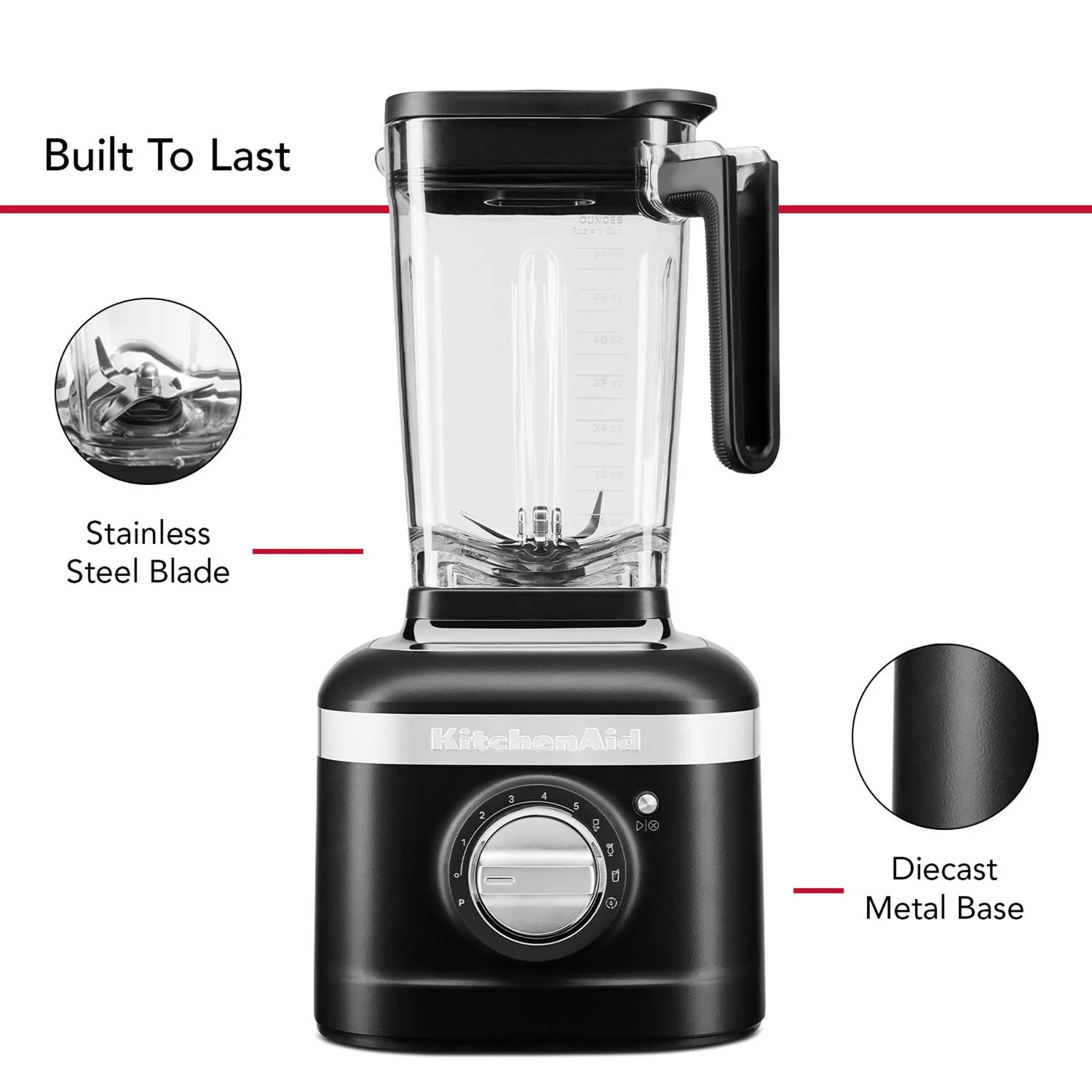 KitchenAid K400 Blender 1.5HP, 56oz. BPA free Jar in Black Matte (KSB4028BM) - Image 9