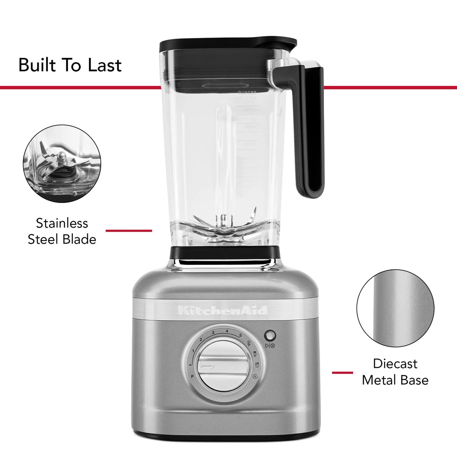 KitchenAid K400 Blender 1.5HP, 56oz. BPA free Jar in Contour Silver (KSB4028CU) - Image 9