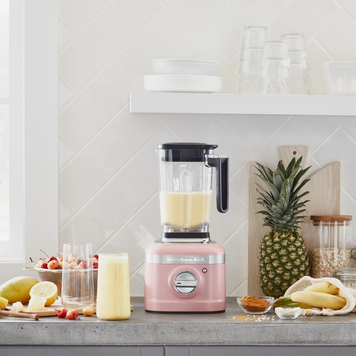 KitchenAid K400 Blender 1.5HP, 56oz. BPA free Jar in Dried Rose (KSB4028DR) - Image 2