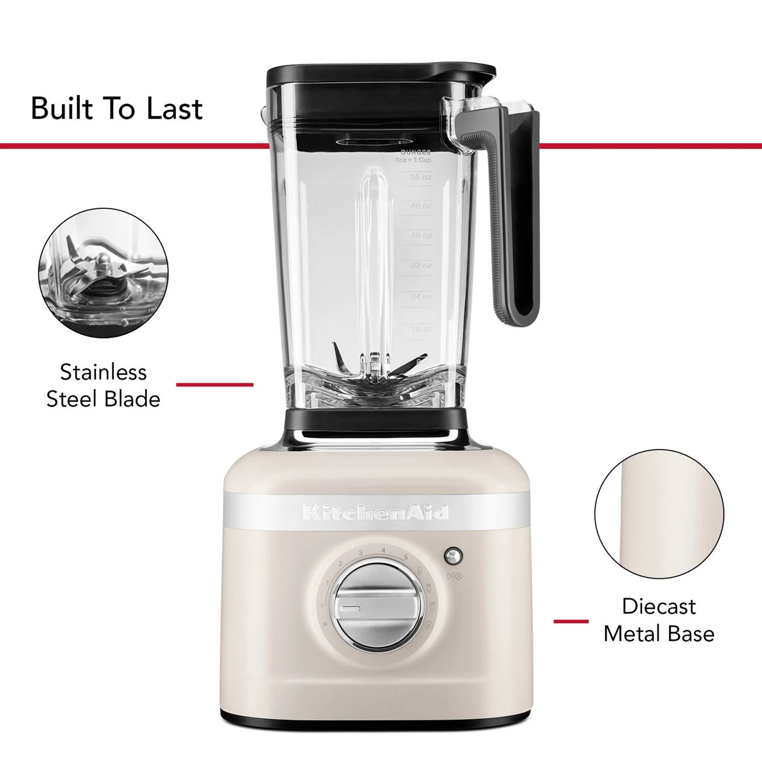 KitchenAid K400 Blender 1.5HP, 56oz. BPA free Jar in Matte Milkshake (KSB4028MH) - Image 7