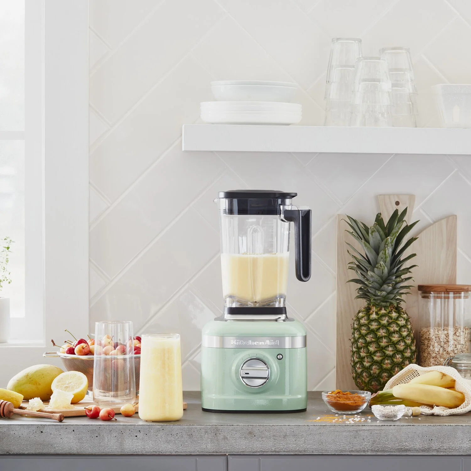KitchenAid K400 Blender 1.5HP, 56oz. BPA free Jar in Pistachio (KSB4028PT) - Image 2