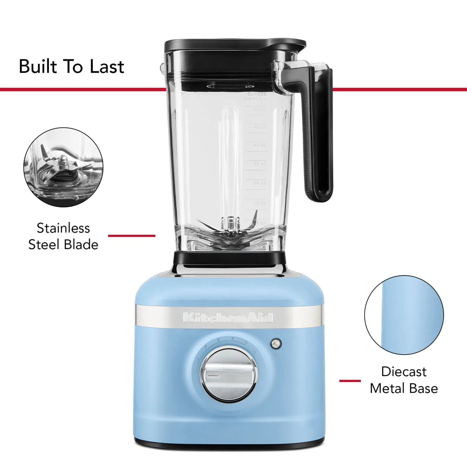 KitchenAid K400 Blender 1.5HP, 56oz. BPA free Jar in Blue Velvet (KSB4028VB) - Image 6