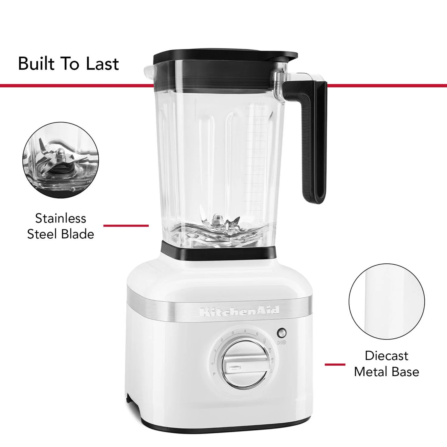 KitchenAid K400 Blender 1.5HP, 56oz. BPA free Jar in White (KSB4028WH) - Image 8