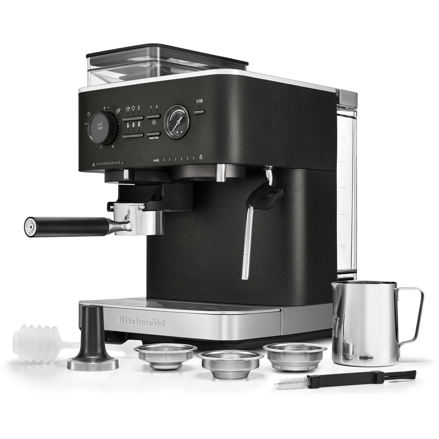 KitchenAid Semi-Automatic Espresso Machine with Burr Grinder in Cast Iron Black - 15 Bar Pump (KES6551BK) - Image 5