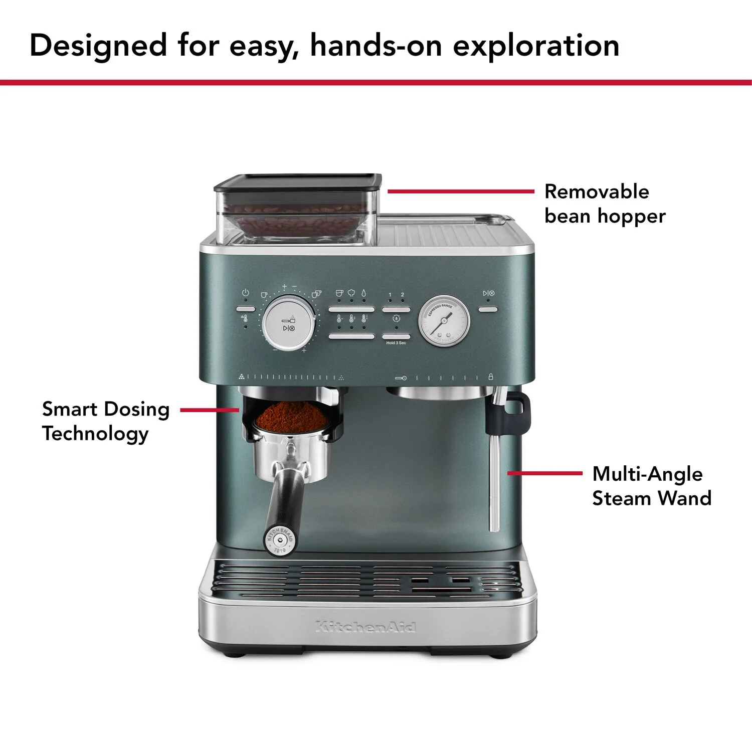 KitchenAid Semi-Automatic Espresso Machine with Burr Grinder in Juniper - 15 Bar Pump (KES6551JP) - Image 6