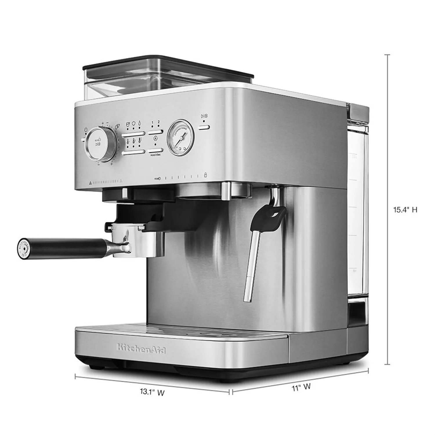 KitchenAid Semi-Automatic Espresso Machine with Burr Grinder in Stainless Steel - 15 Bar Pump (KES6551SX) - Image 8