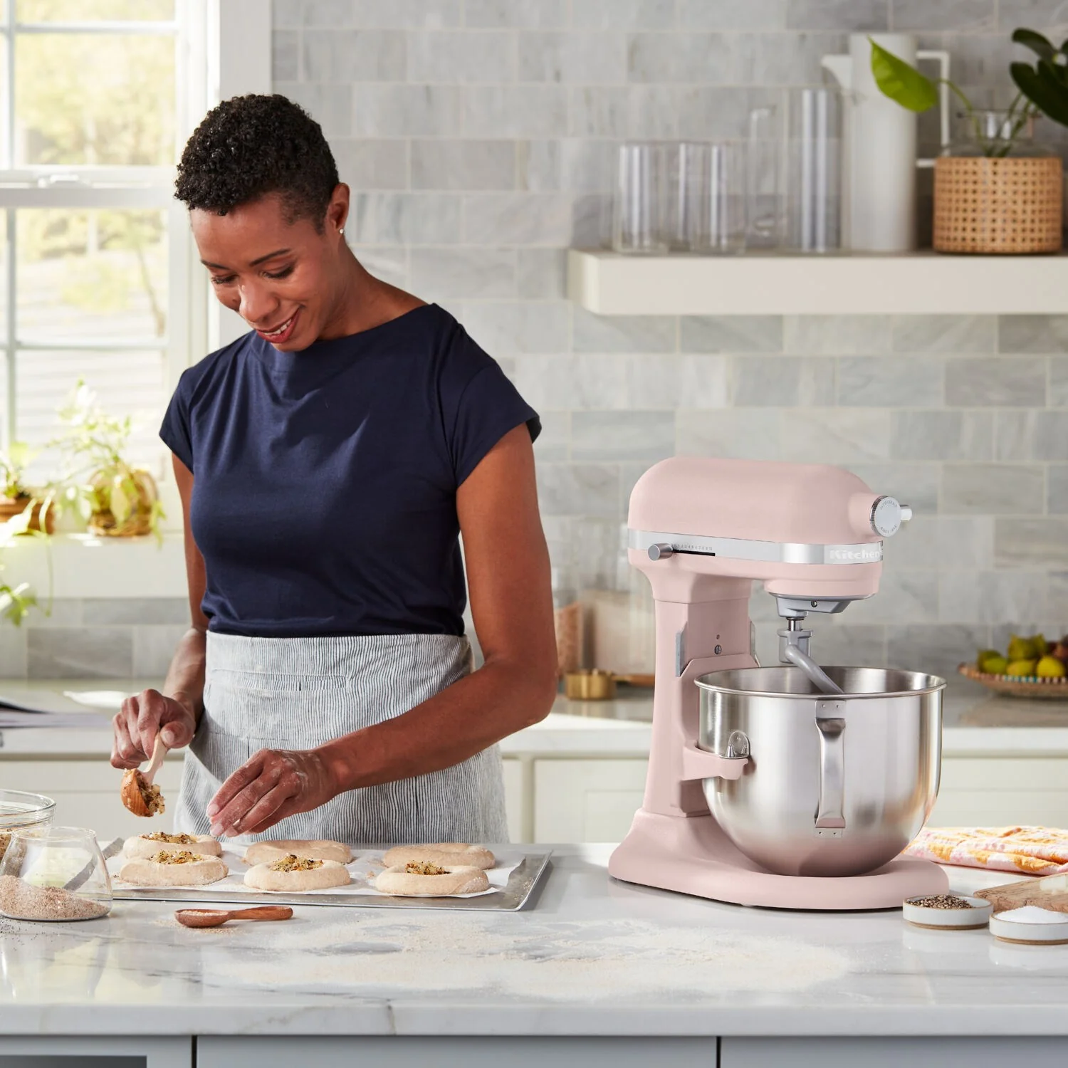 KitchenAid Stand Mixer, 7 Quart Bowl Lift, 11 Speeds in Feather Pink (KSM70SKXXFT) - Image 3