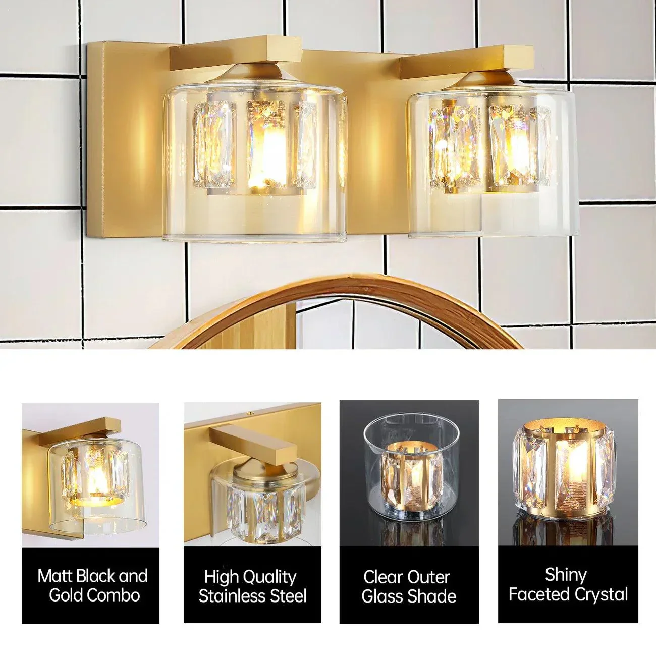 Parrrot Uncle Kolt Modern 2-Light Bathroom Vanity Light - Image 13