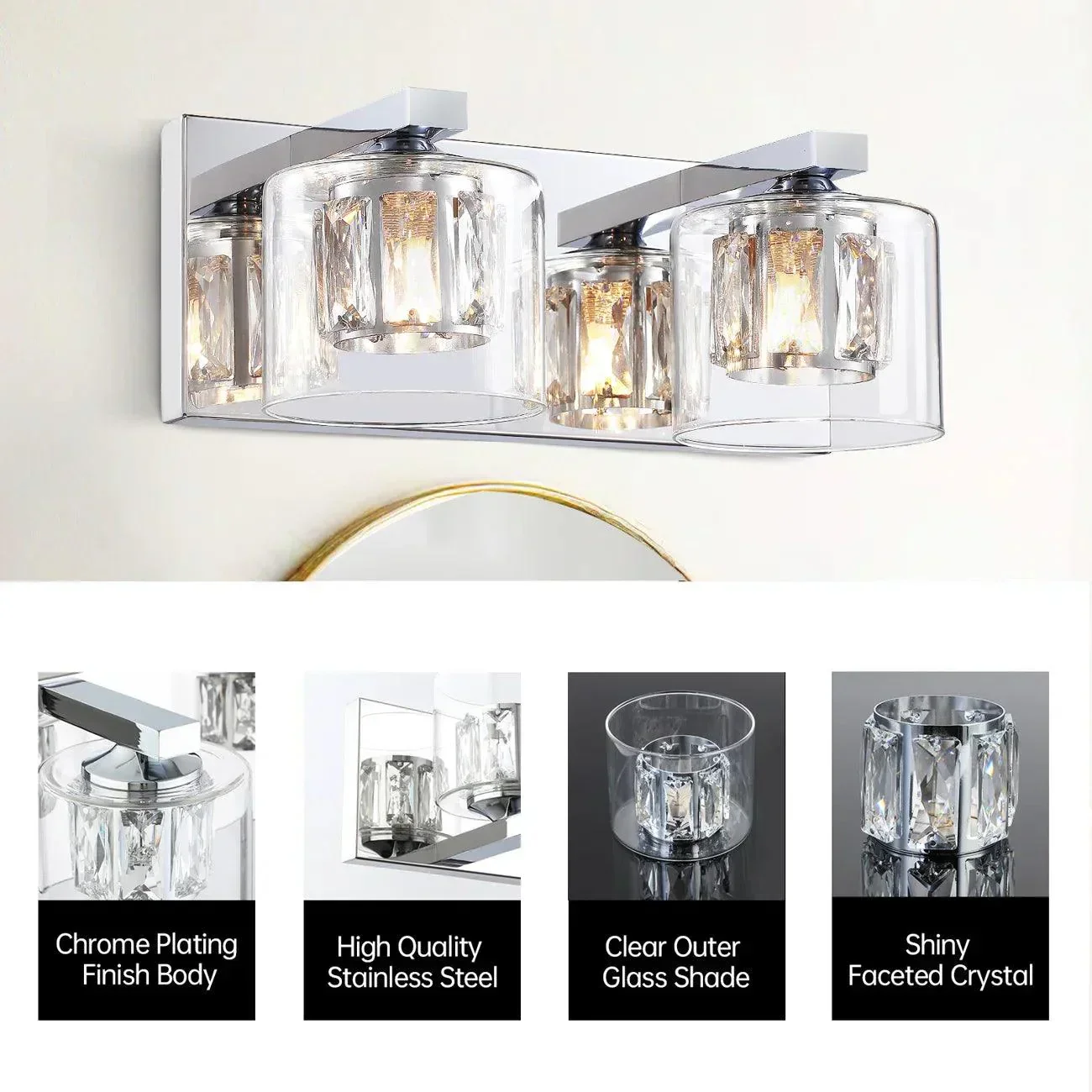 Parrrot Uncle Kolt Modern 2-Light Bathroom Vanity Light - Image 5