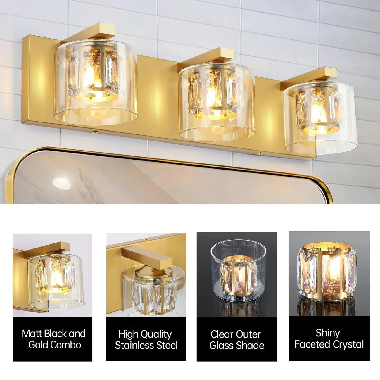 Parrot Uncle Kolt Modern 3-Light Bathroom Vanity Light - Image 16