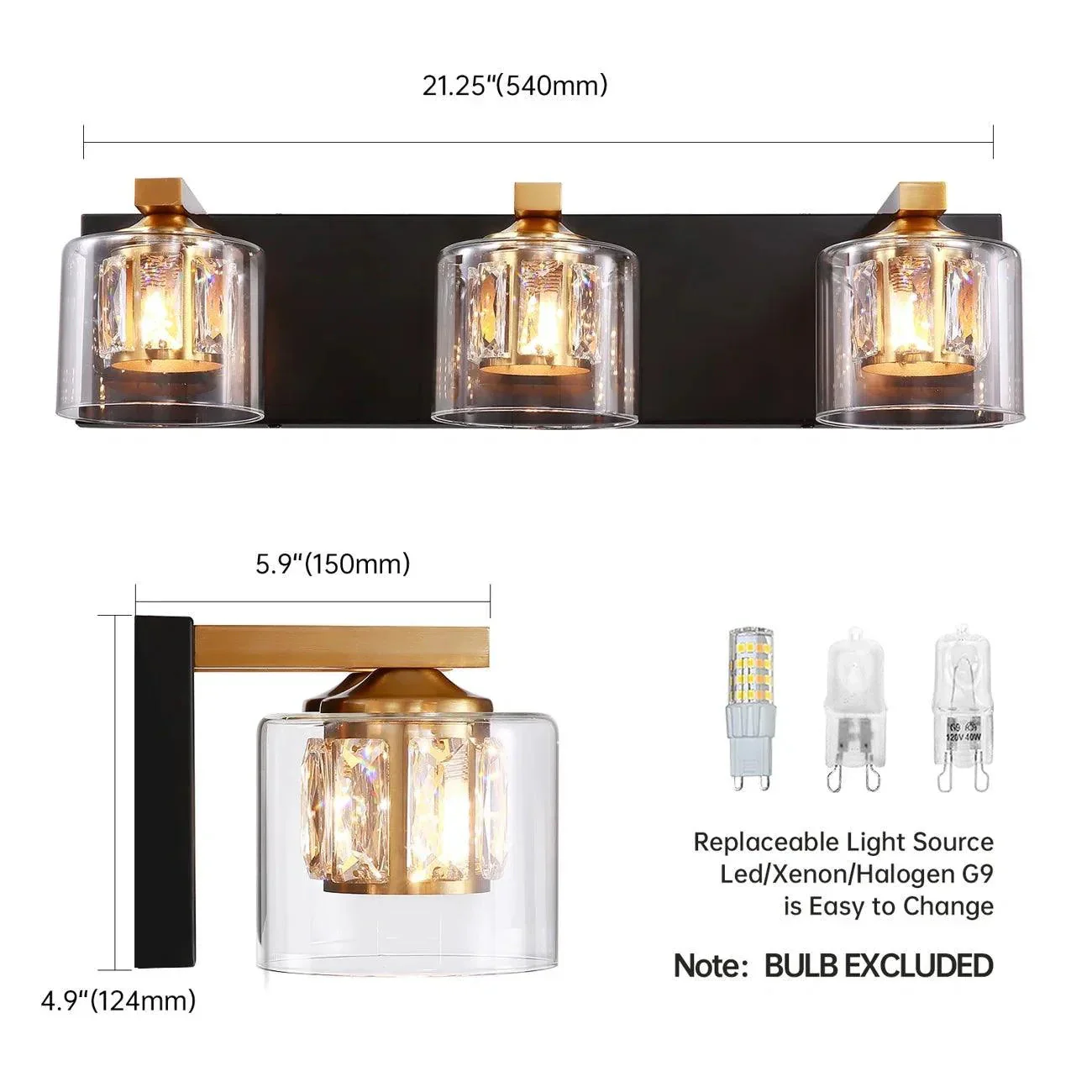 Parrot Uncle Kolt Modern 3-Light Bathroom Vanity Light - Image 22
