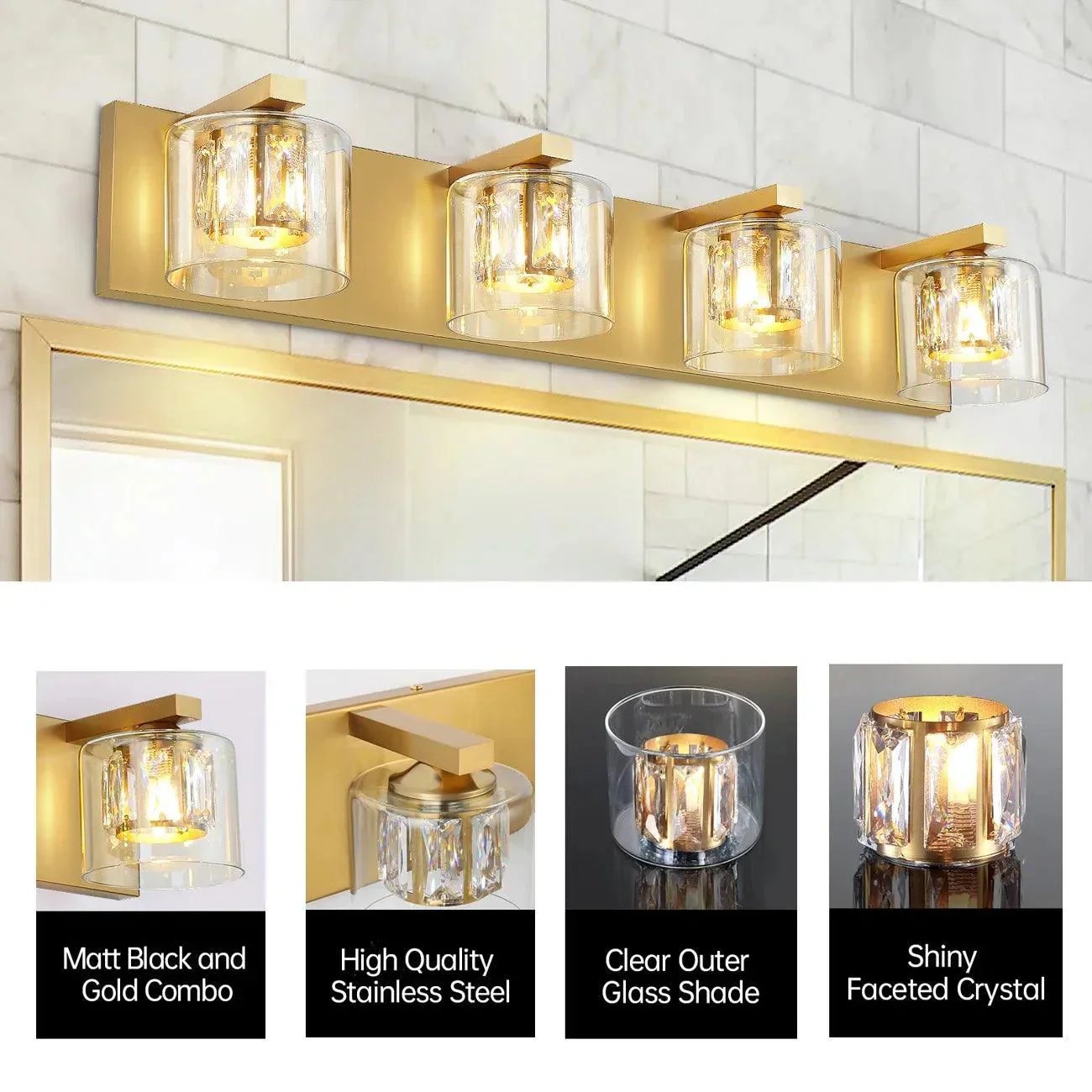 Parrot Uncle Kolt Modern 4-Light Bathroom Vanity Light - Image 12