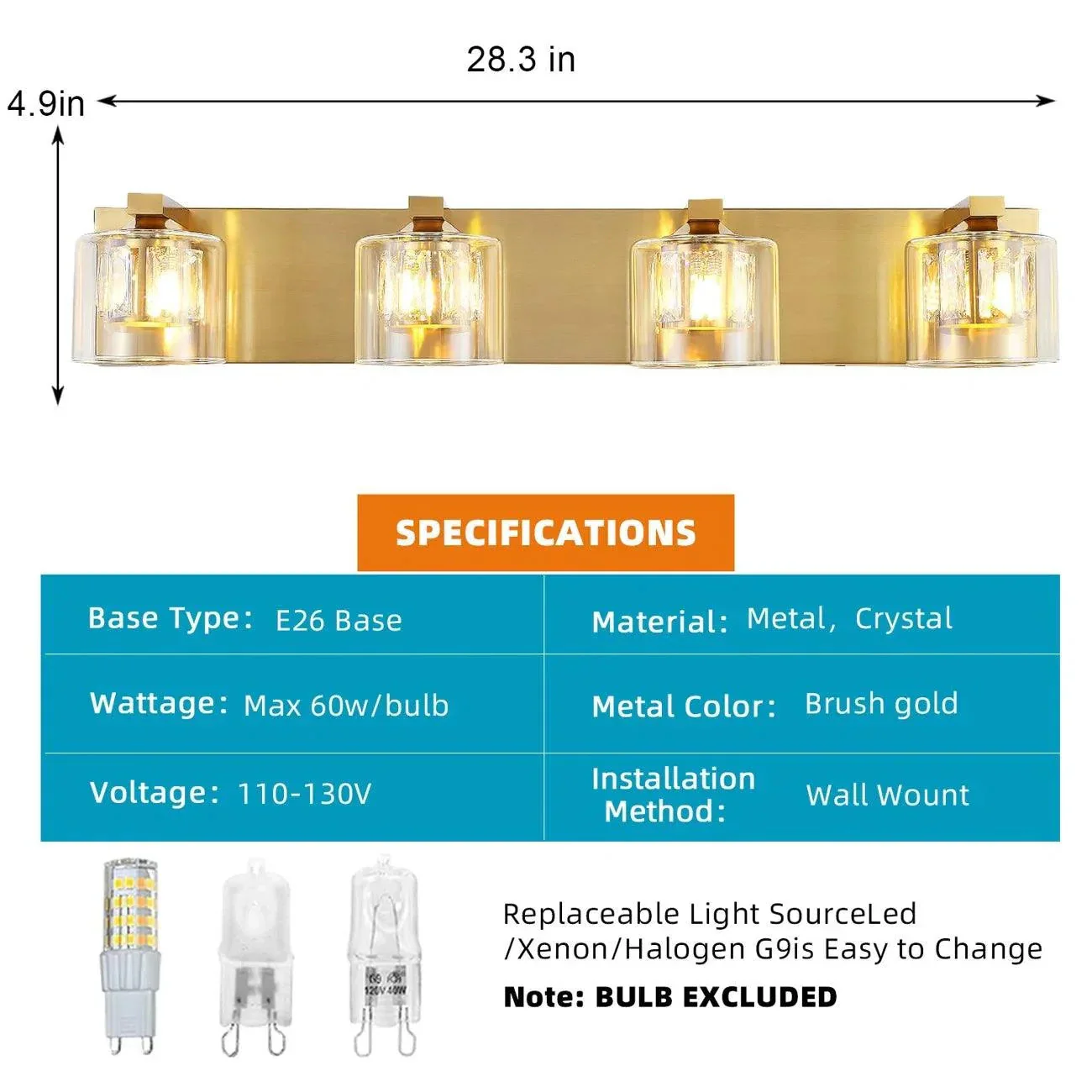 Parrot Uncle Kolt Modern 4-Light Bathroom Vanity Light - Image 13