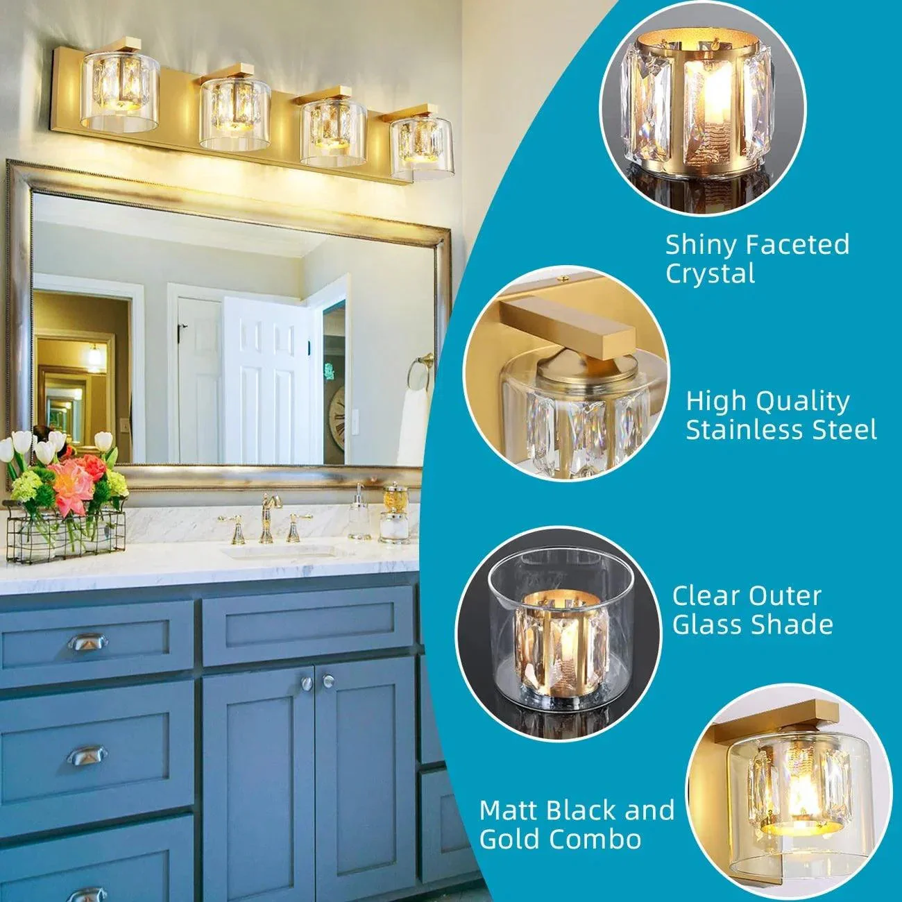 Parrot Uncle Kolt Modern 4-Light Bathroom Vanity Light - Image 15