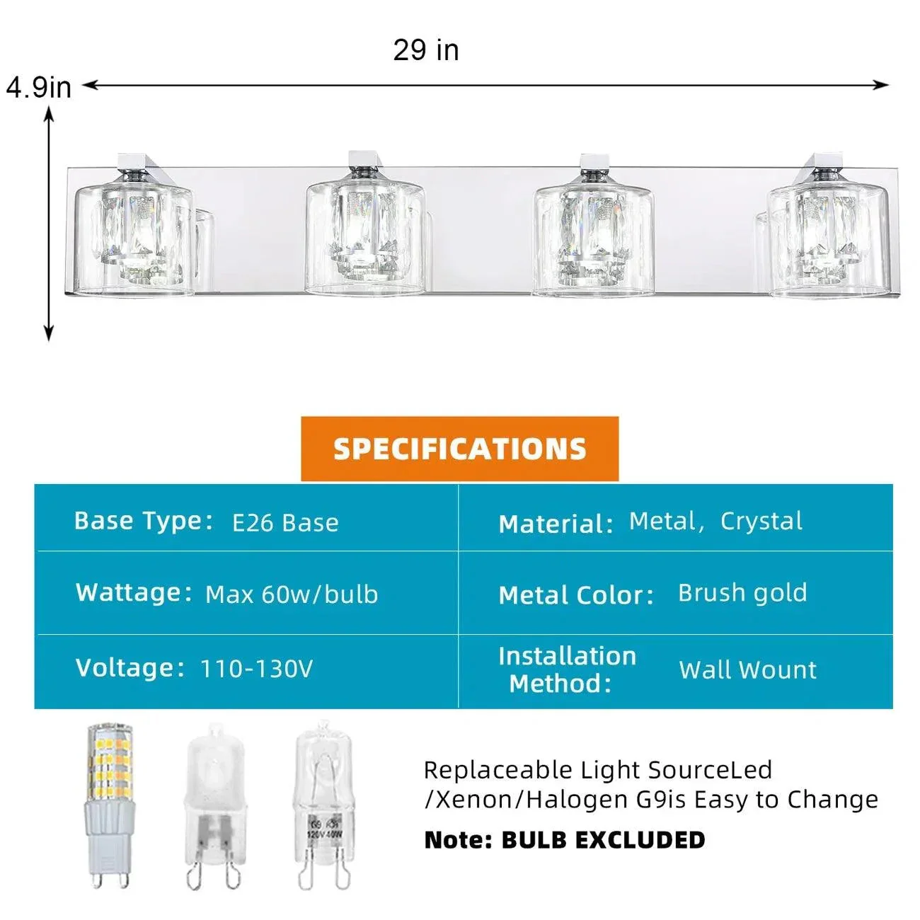 Parrot Uncle Kolt Modern 4-Light Bathroom Vanity Light - Image 9