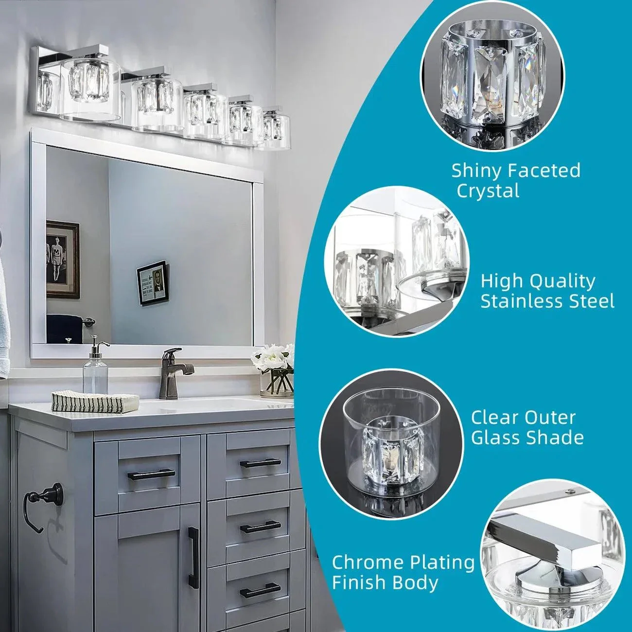 Parrot Uncle Kolt Modern 5-Light Bathroom Vanity Light - Image 7