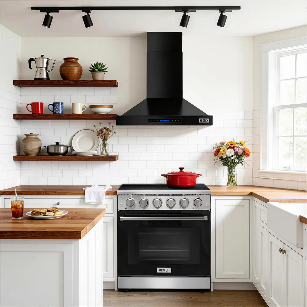 Kostch 30-Inch 600 CFM Convertible Wall-Mounted Range Hood in Black (KOS-30RH09M) - Image 2