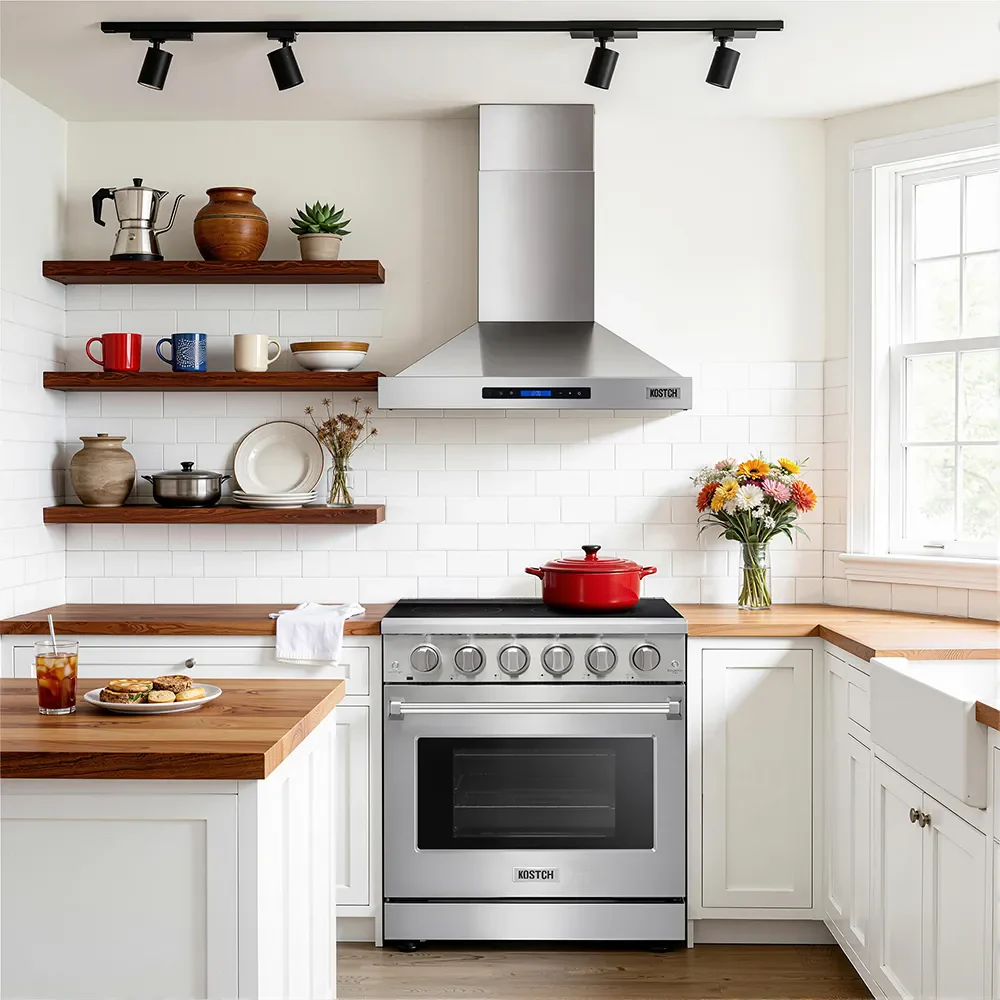 Kostch 30-Inch 600 CFM Convertible Wall-Mounted Range Hood in Stainless Steel (KOS-30RH09M) - Image 2