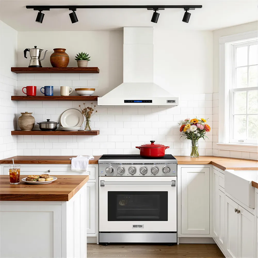Kostch 30-Inch 600 CFM Convertible Wall-Mounted Range Hood in White (KOS-30RH09M) - Image 2