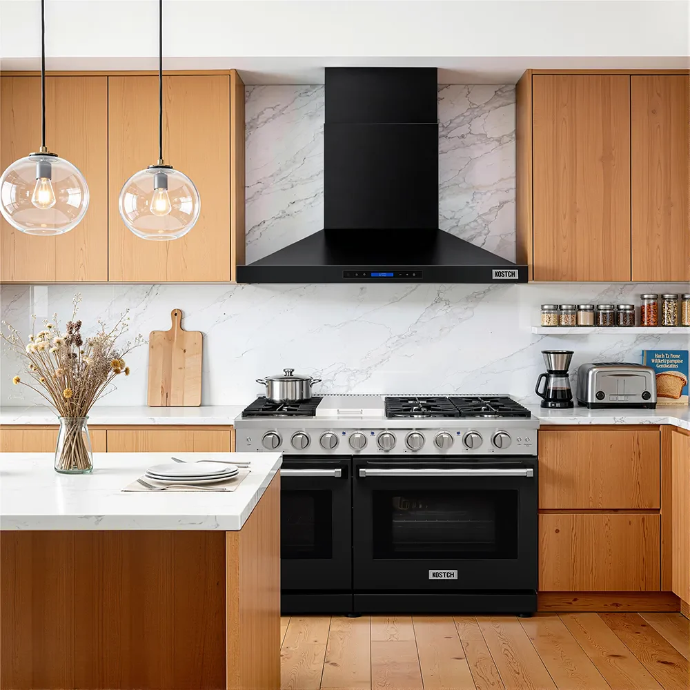 Kostch 48-Inch 1200 CFM Convertible Wall-Mounted Range Hood in Black (KOS-48RH09M) - Image 2
