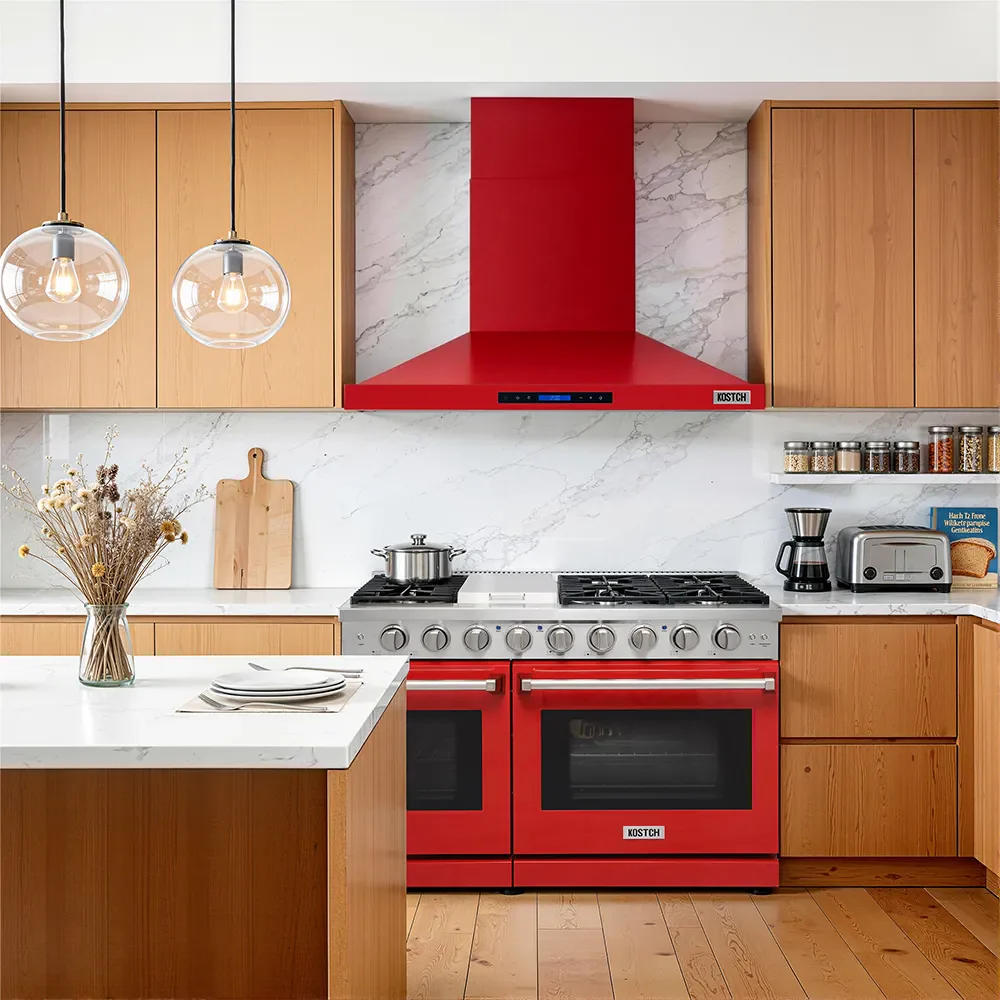 Kostch 48-Inch 1200 CFM Convertible Wall-Mounted Range Hood in Red (KOS-48RH09M) - Image 2