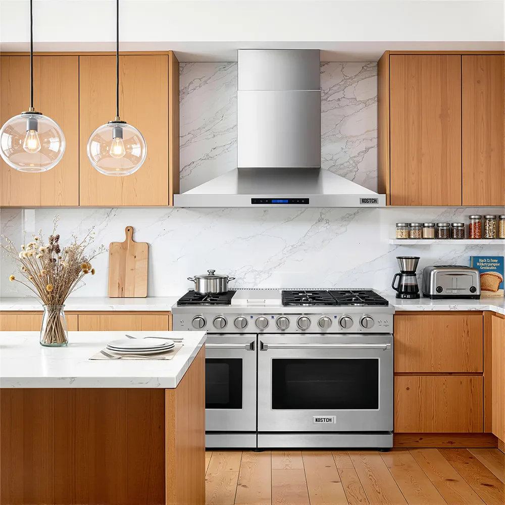 Kostch 48-Inch 1200 CFM Convertible Wall-Mounted Range Hood in Stainless Steel (KOS-48RH09M) - Image 2