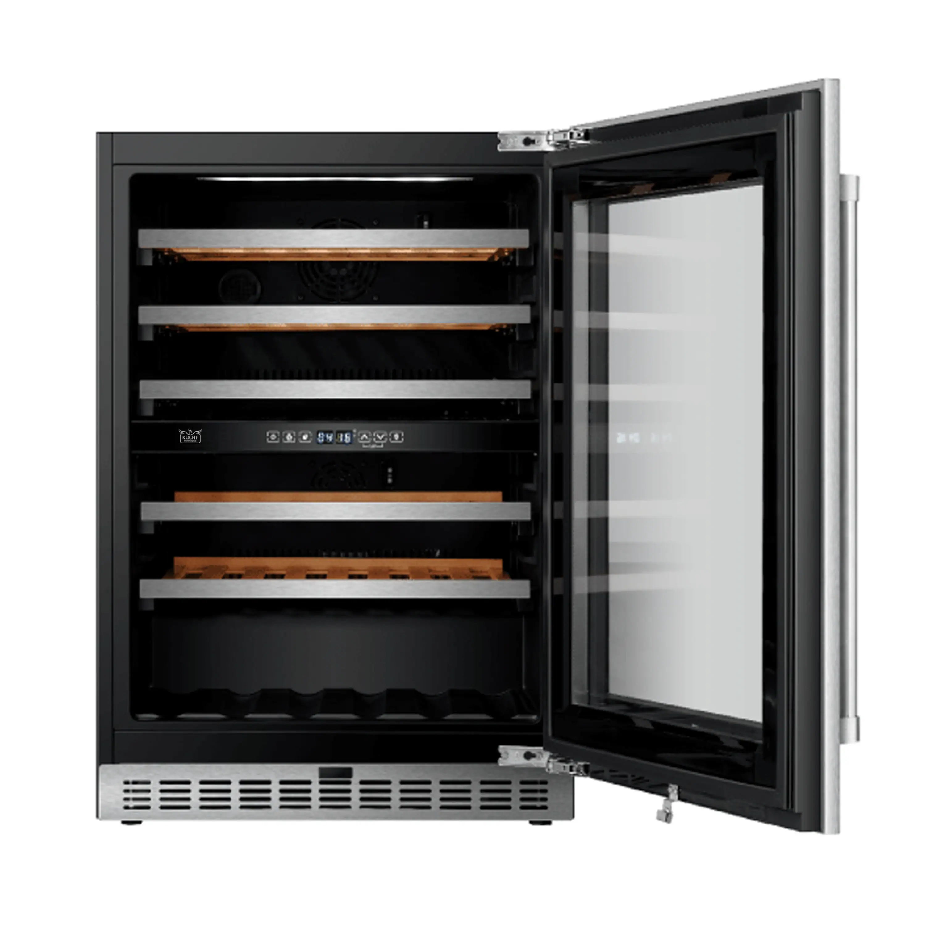 Kucht 24-Inch Freestanding Dual Zone 52-Wine Bottles Wine Cooler in Stainless Steel (D24US) - Image 3