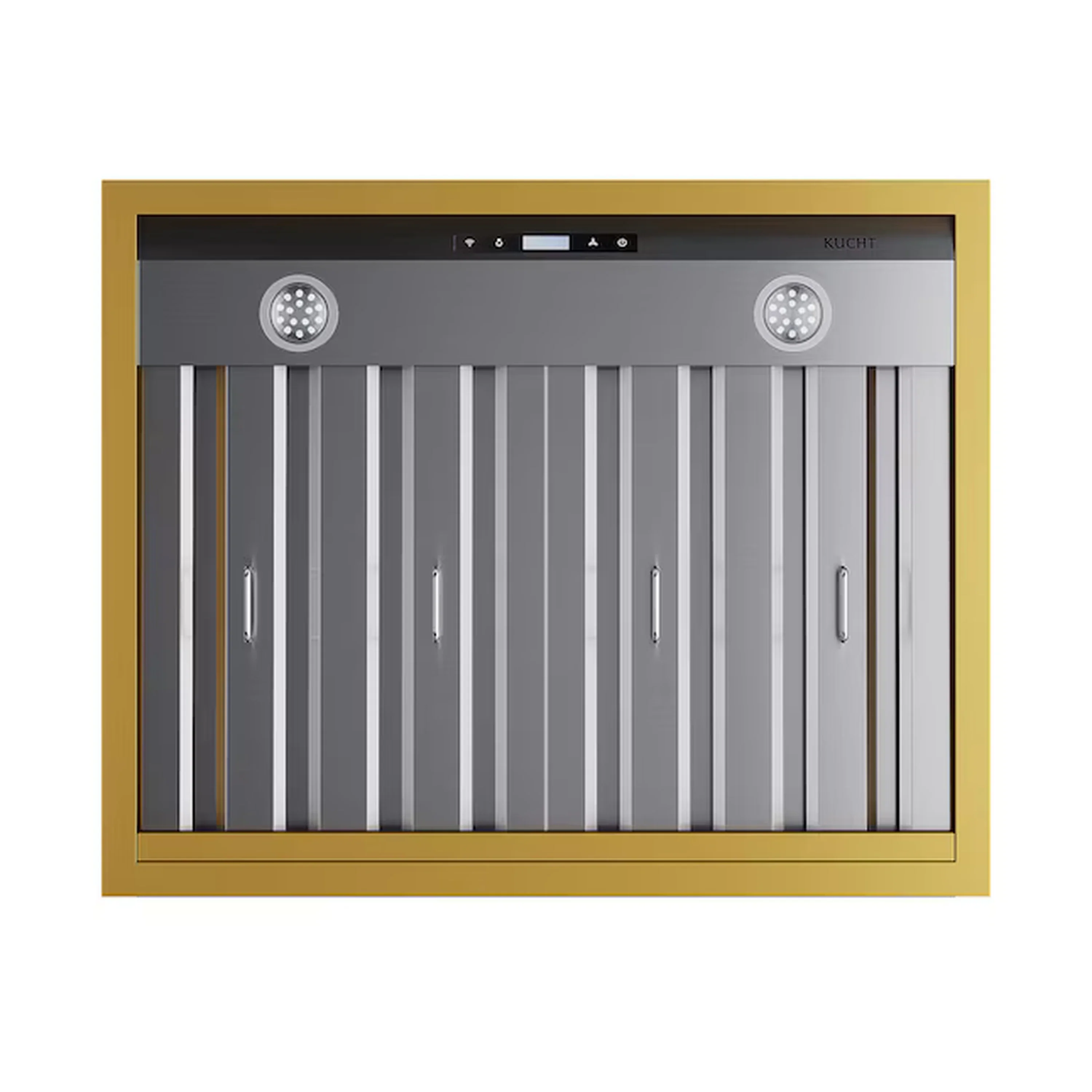 Kucht 30-Inch 600 CFM Ducted Wall Mout Range Hood in Stainless Steel with Gold Accents (KRH30SG) - Image 4
