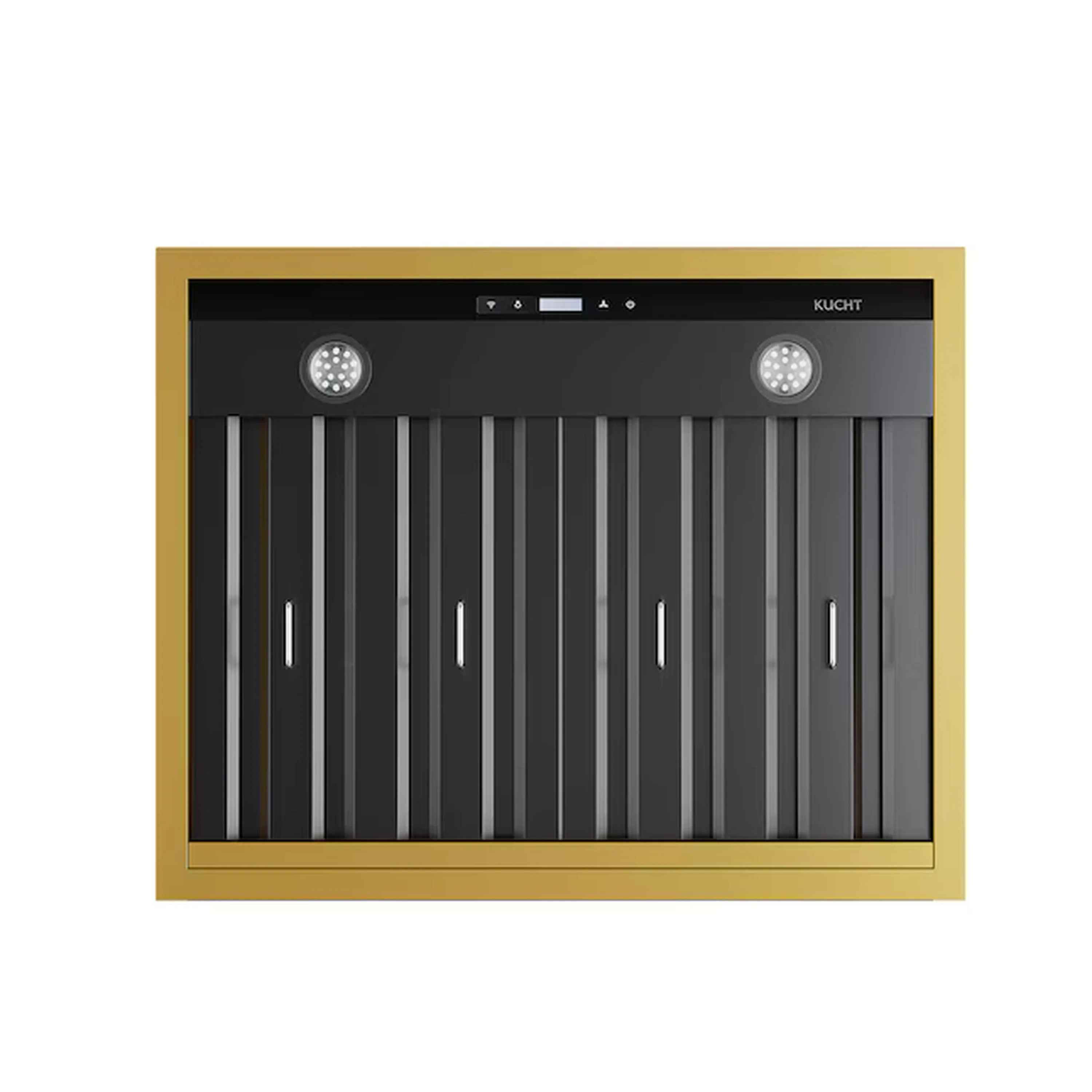 Kucht 30-Inch 600 CFM Ducted Wall Mout Range Hood in Dark Titanium Stainless Steel with Gold Accents (KRH30TG) - Image 5