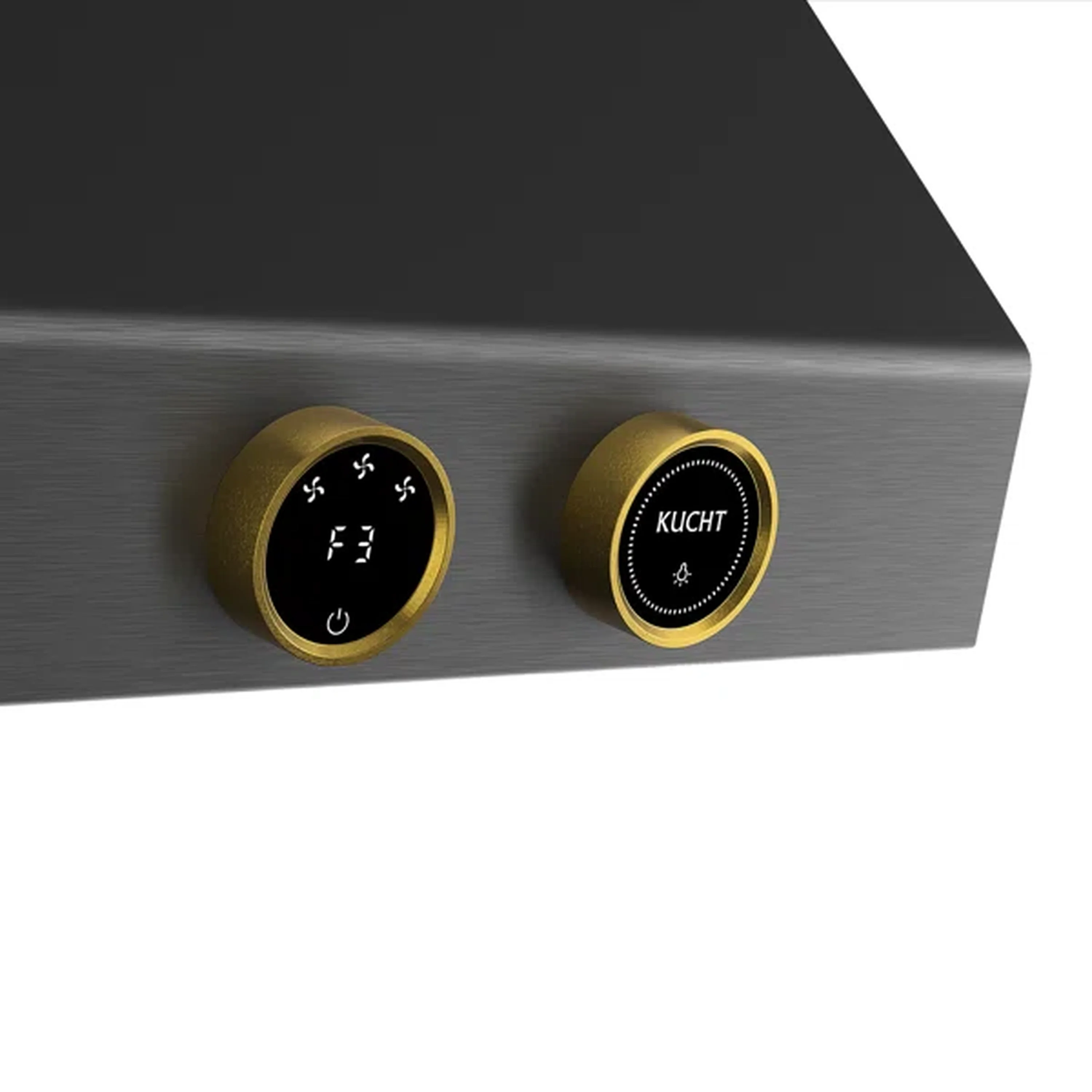 Kucht 30-Inch 900 CFM Ducted Under Cabinet Range Hood in Dark Titanium Stainless Steel with Gold Accents (KRHG300-GL) - Image 6