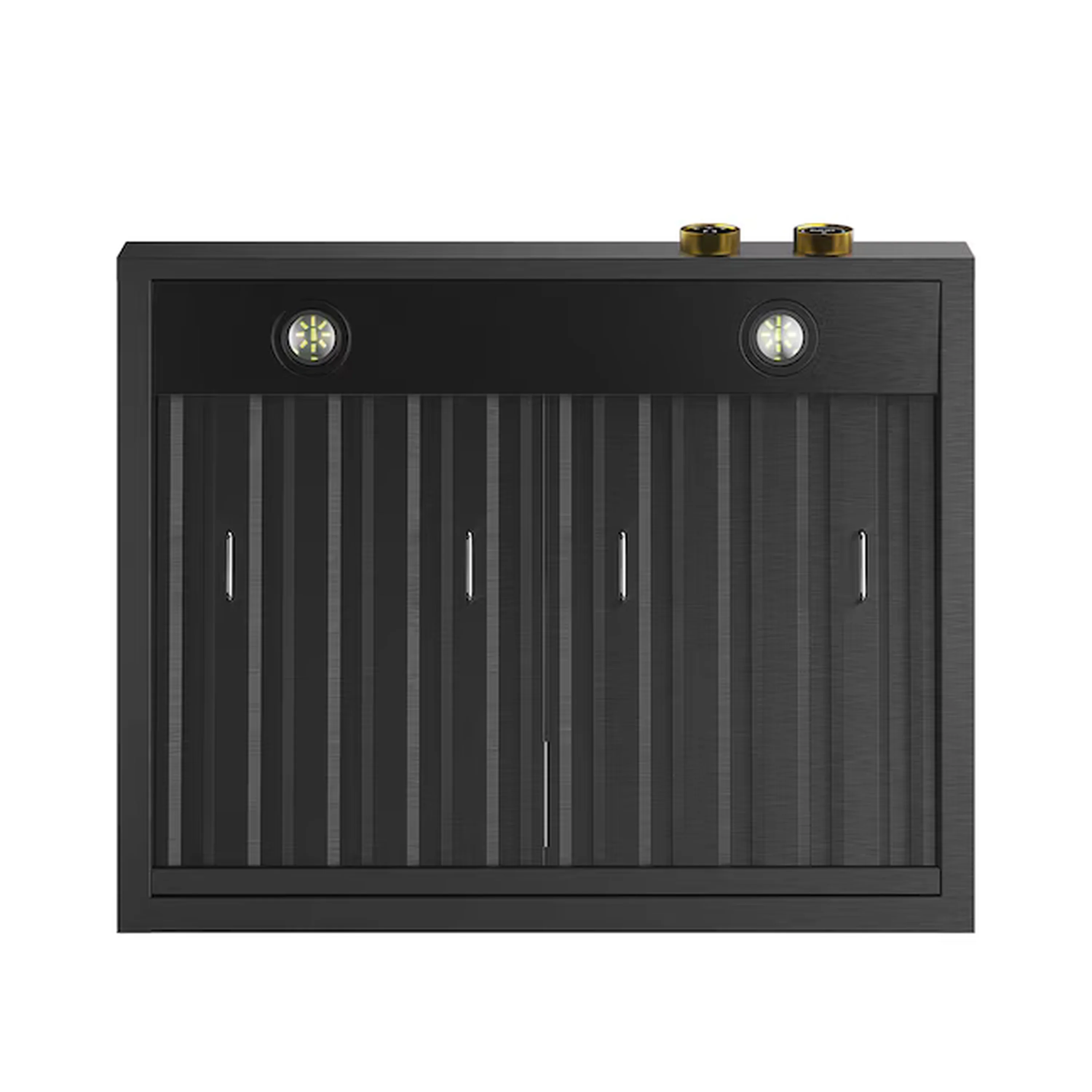 Kucht 30-Inch 900 CFM Ducted Wall Mount Range Hood in Dark Titanium Stainless Steel with Gold Accents (KRHG300-GL-C) - Image 4