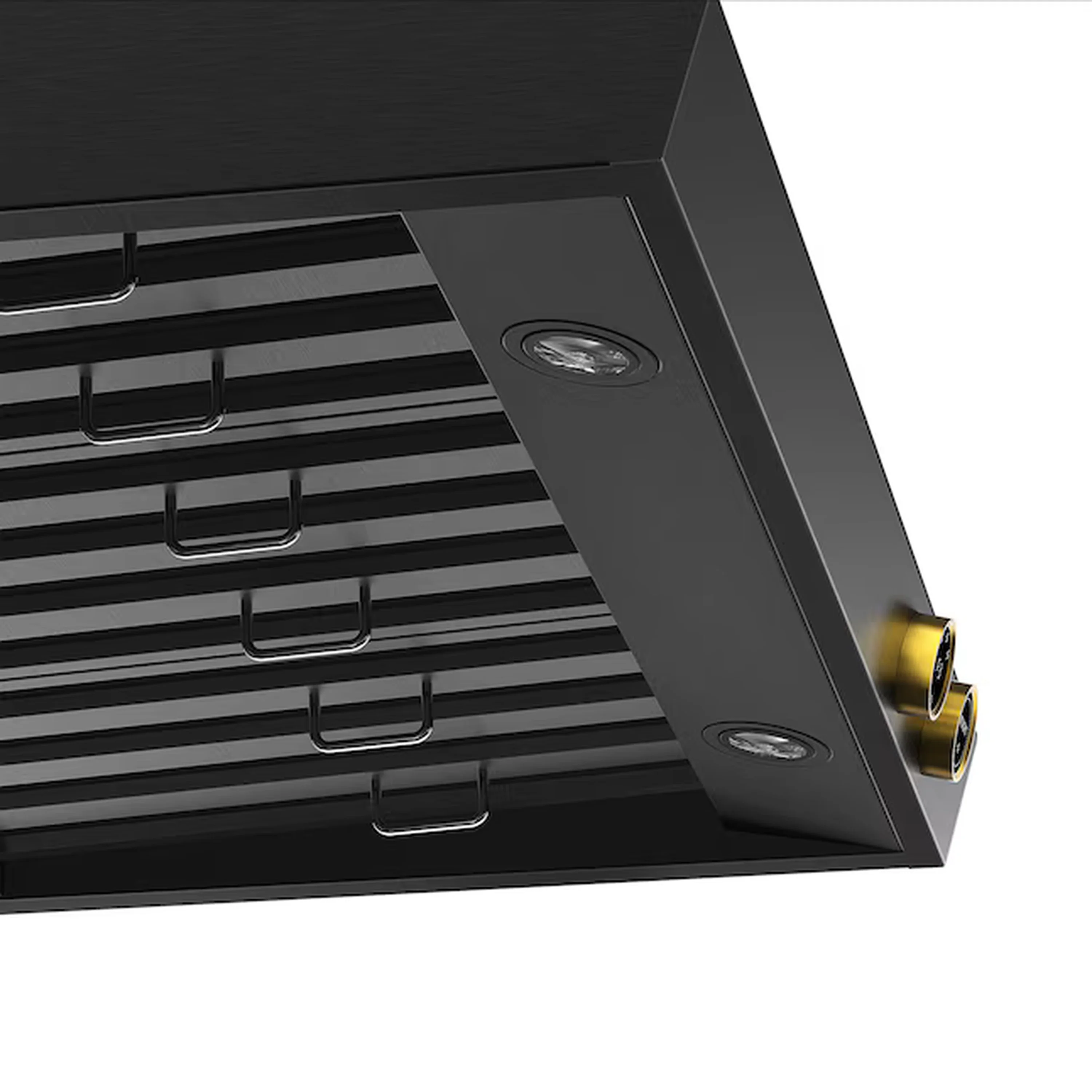 Kucht 36-Inch 900 CFM Ducted Wall Mount Range Hood in Dark Titanium Stainless Steel with Gold Accents (KRHG360-GL-C) - Image 5