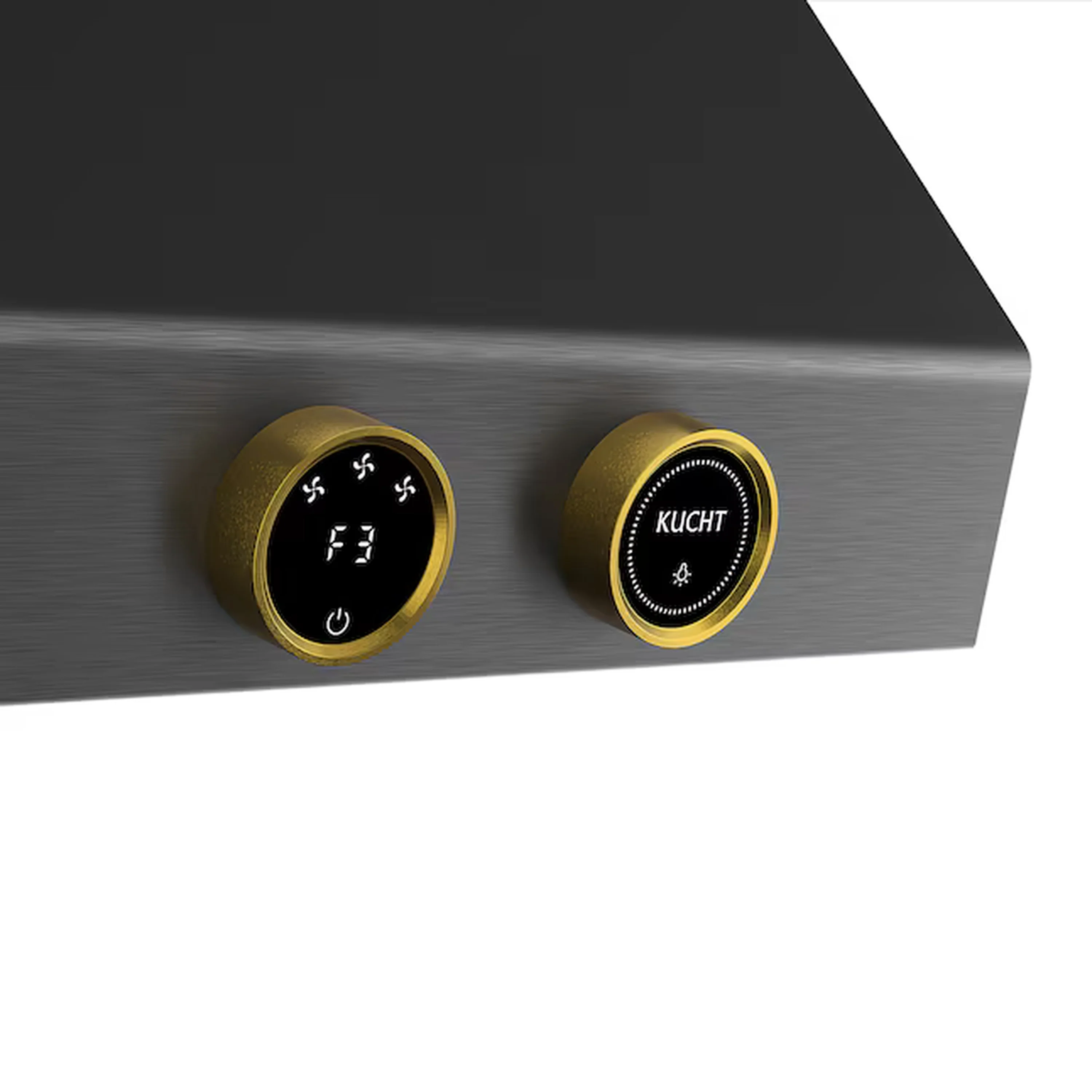 Kucht 36-Inch 900 CFM Ducted Wall Mount Range Hood in Dark Titanium Stainless Steel with Gold Accents (KRHG360-GL-C) - Image 6