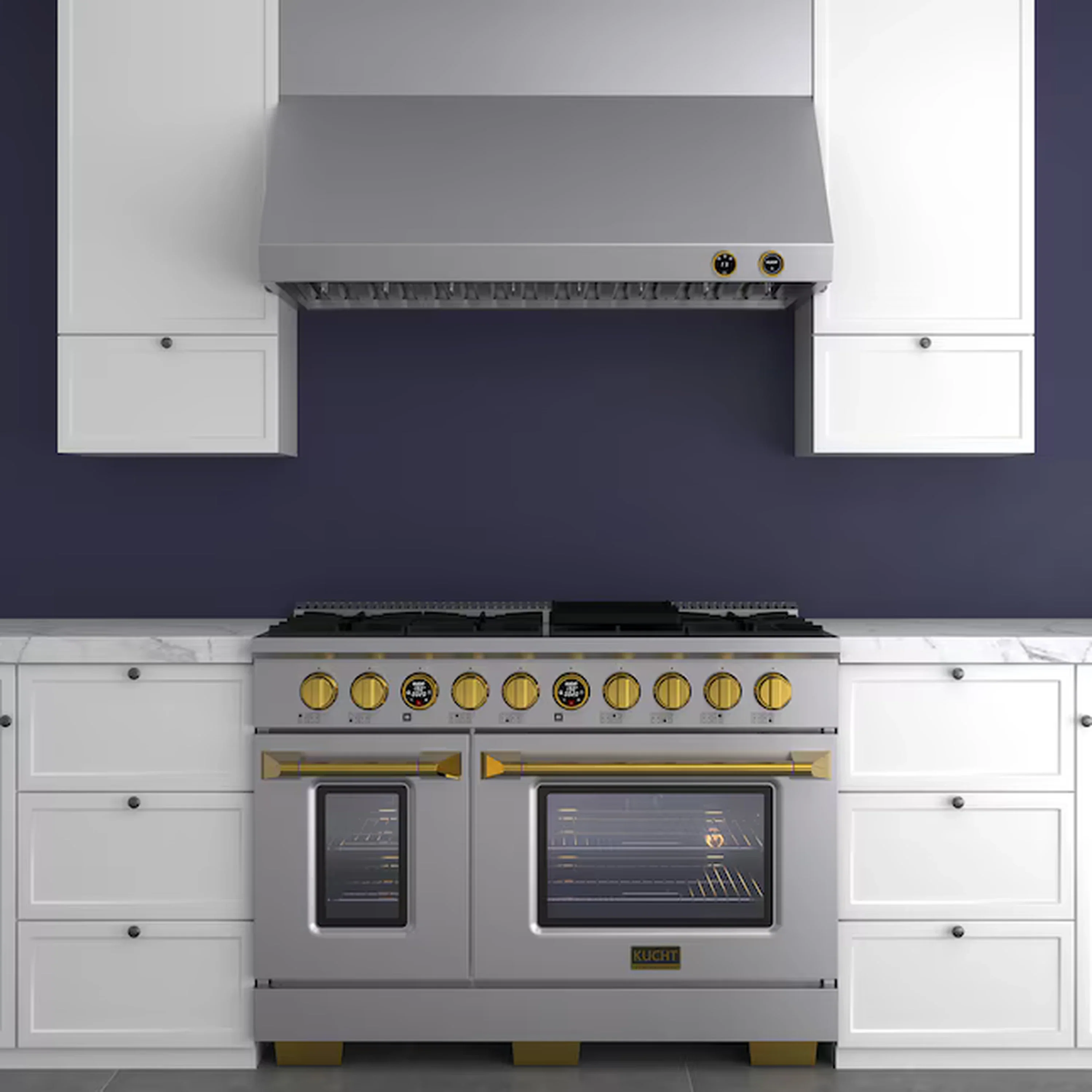 Kucht 30-Inch 900 CFM Under Cabinet in Stainless Steel with Gold Trim (KRH300-GL) - Image 3
