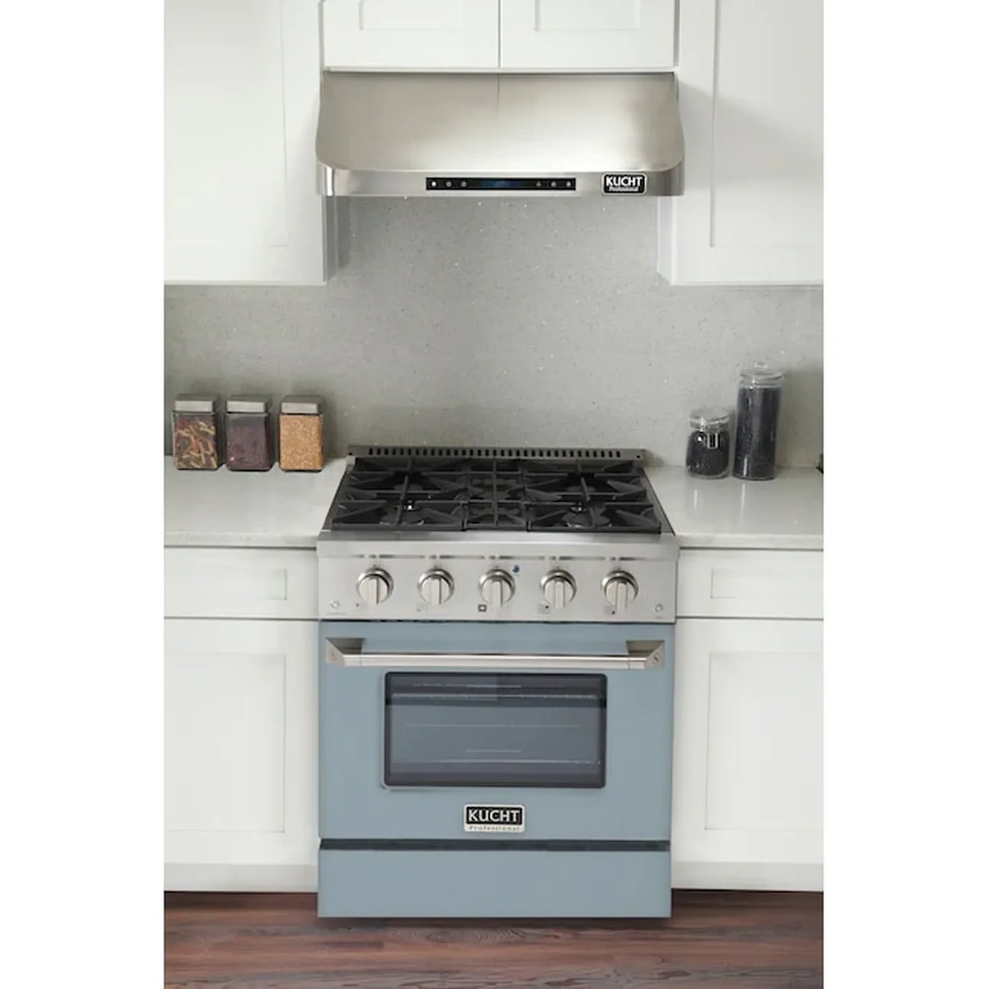 Kucht 30-Inch Pro-Style Dual Fuel Range in Propane Gas with  4.2 cu. ft. Electric Oven & 4 Gas Burners in Light Blue (KDF302/LP-LB) - Image 2