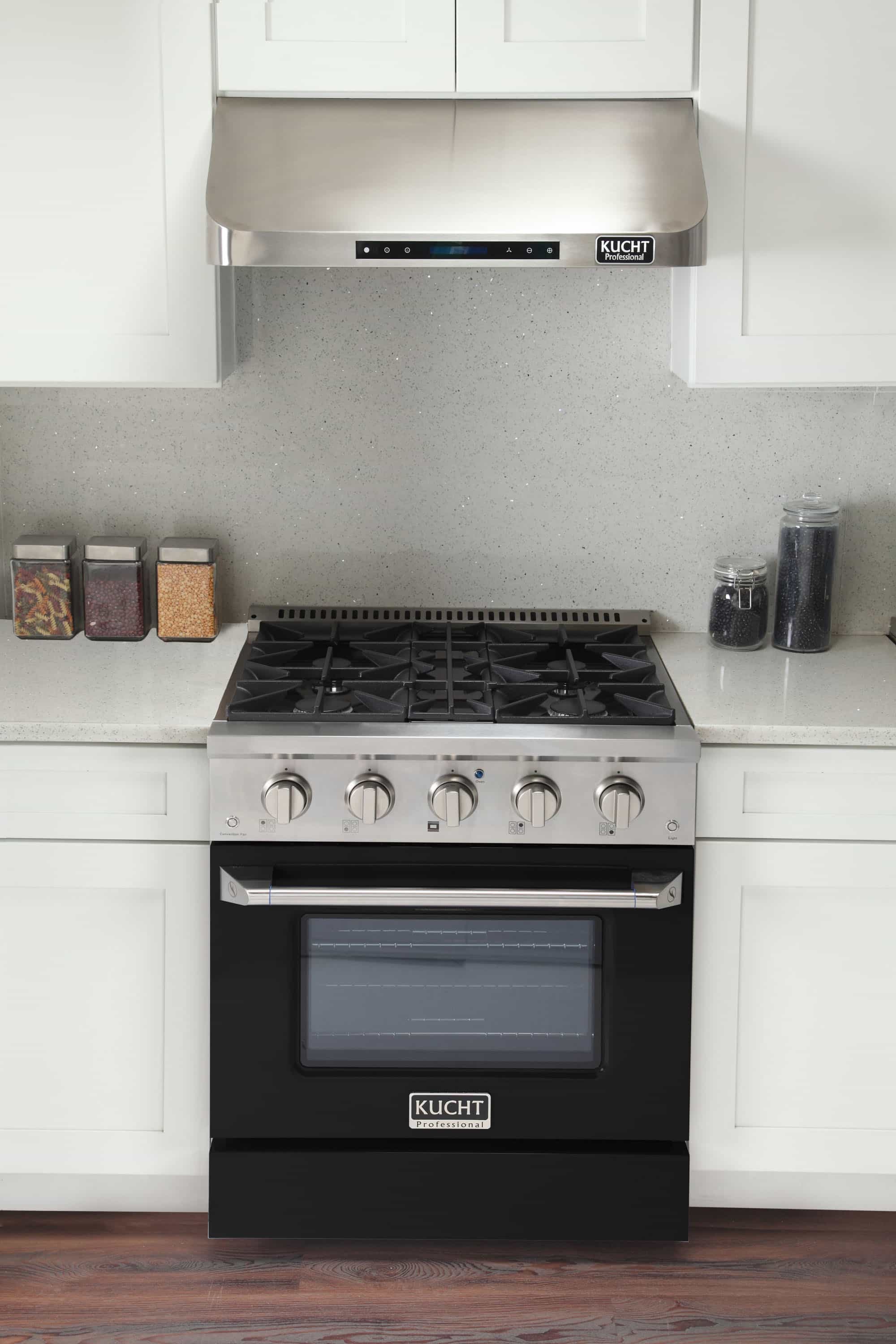 Kucht 30-Inch Pro-Style Dual Fuel Range with Propane Gas in Stainless Steel with Black Oven Door (KDF302/LP-K) - Image 2