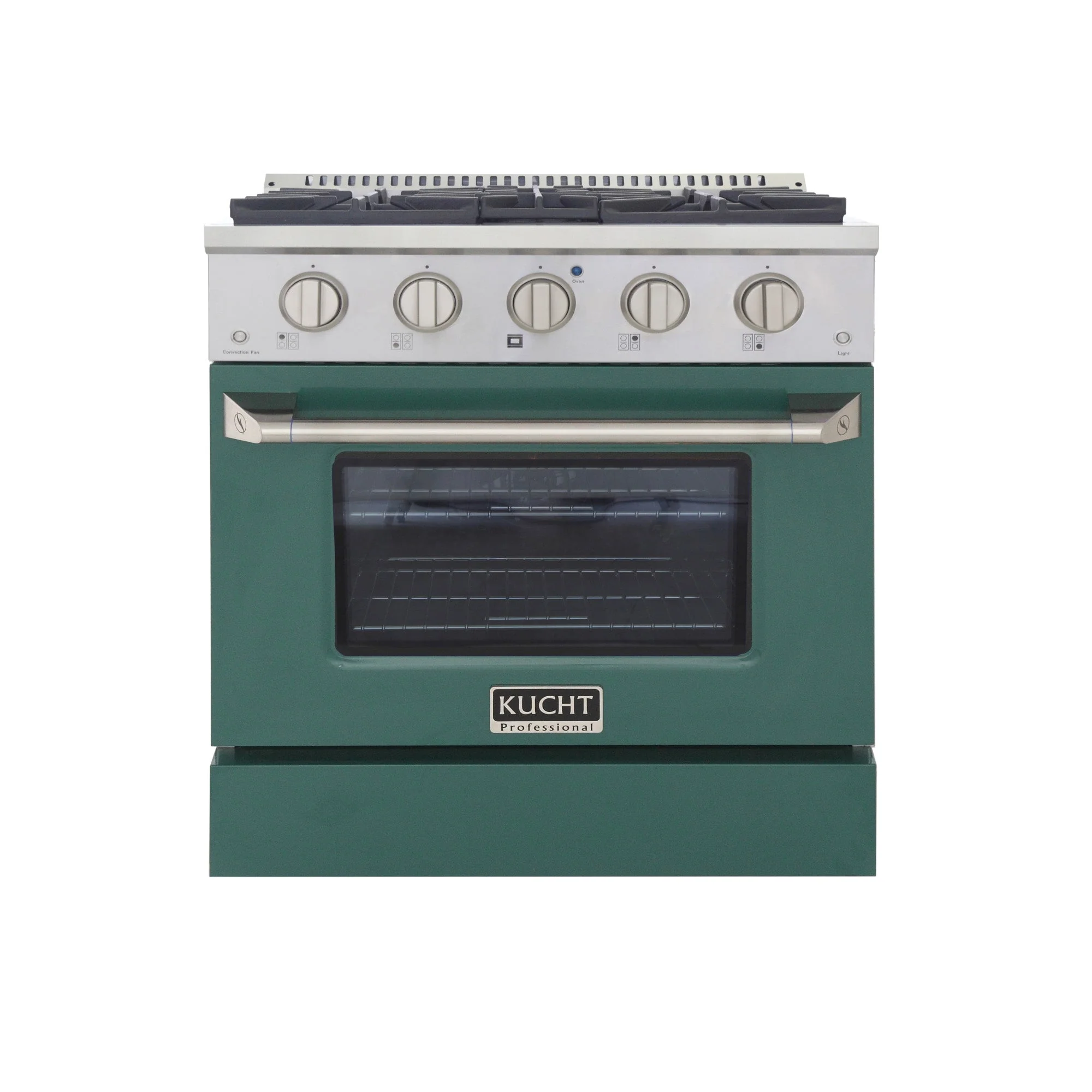 Kucht 30-Inch Pro-Style Dual Fuel Range with Propane Gas in Stainless Steel with Green Oven Door (KDF302/LP-G) - Image 12